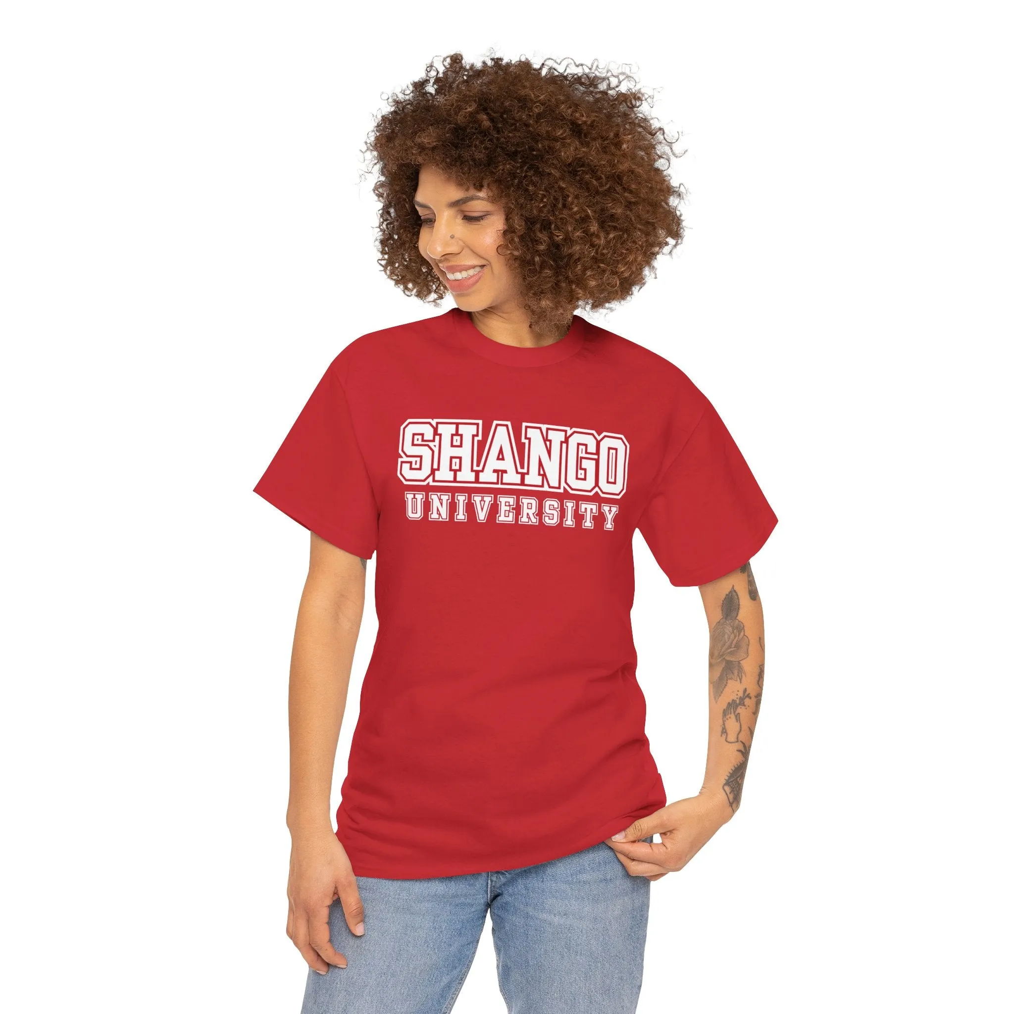 Shango University Unisex Heavy Cotton Tee - Vintage College Style T-Shirt