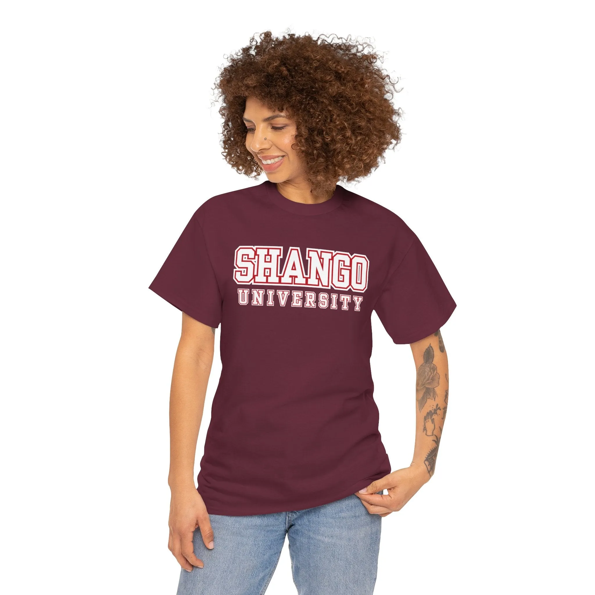 Shango University Unisex Heavy Cotton Tee - Vintage College Style T-Shirt