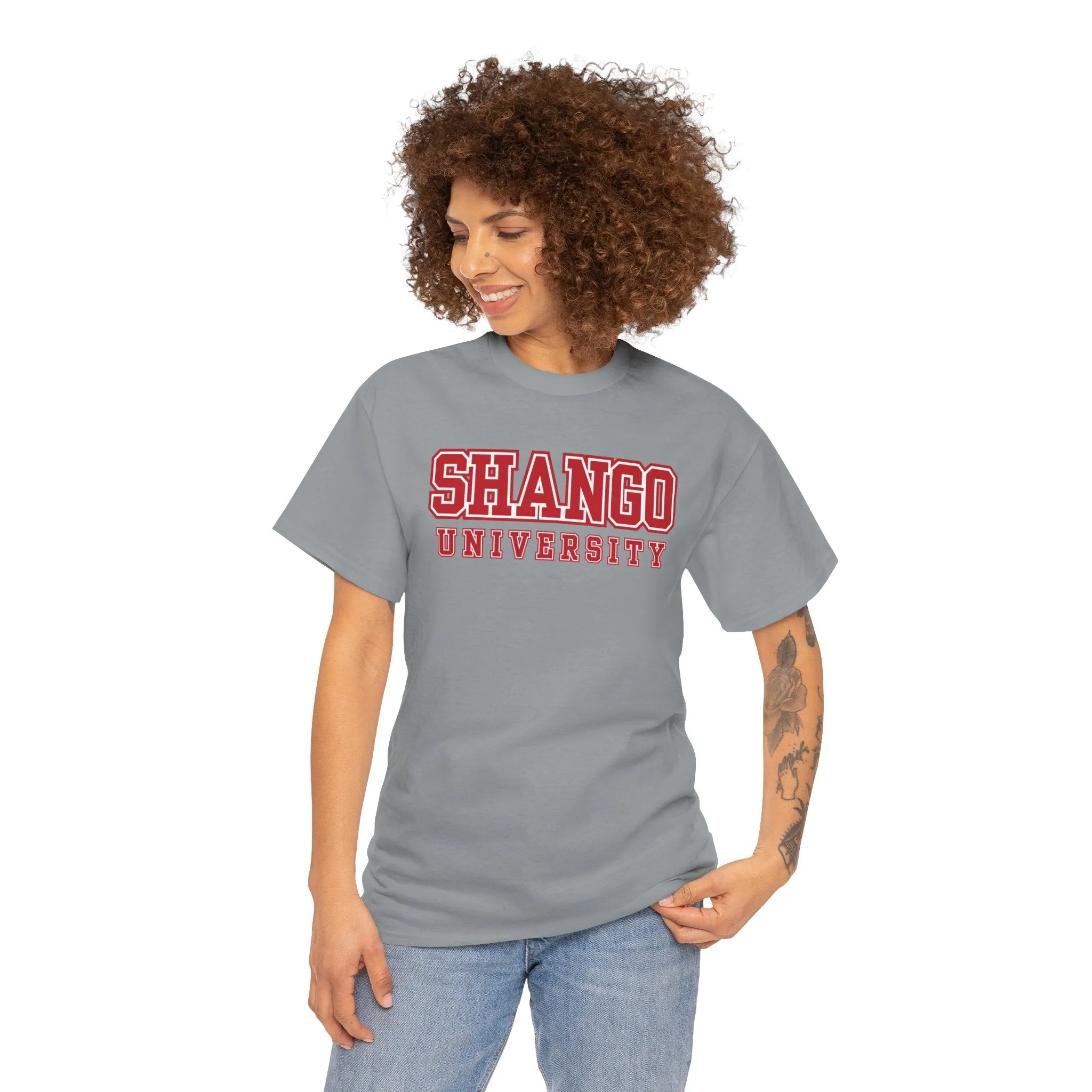 Shango University Unisex Heavy Cotton Tee - Vintage College Style T-Shirt