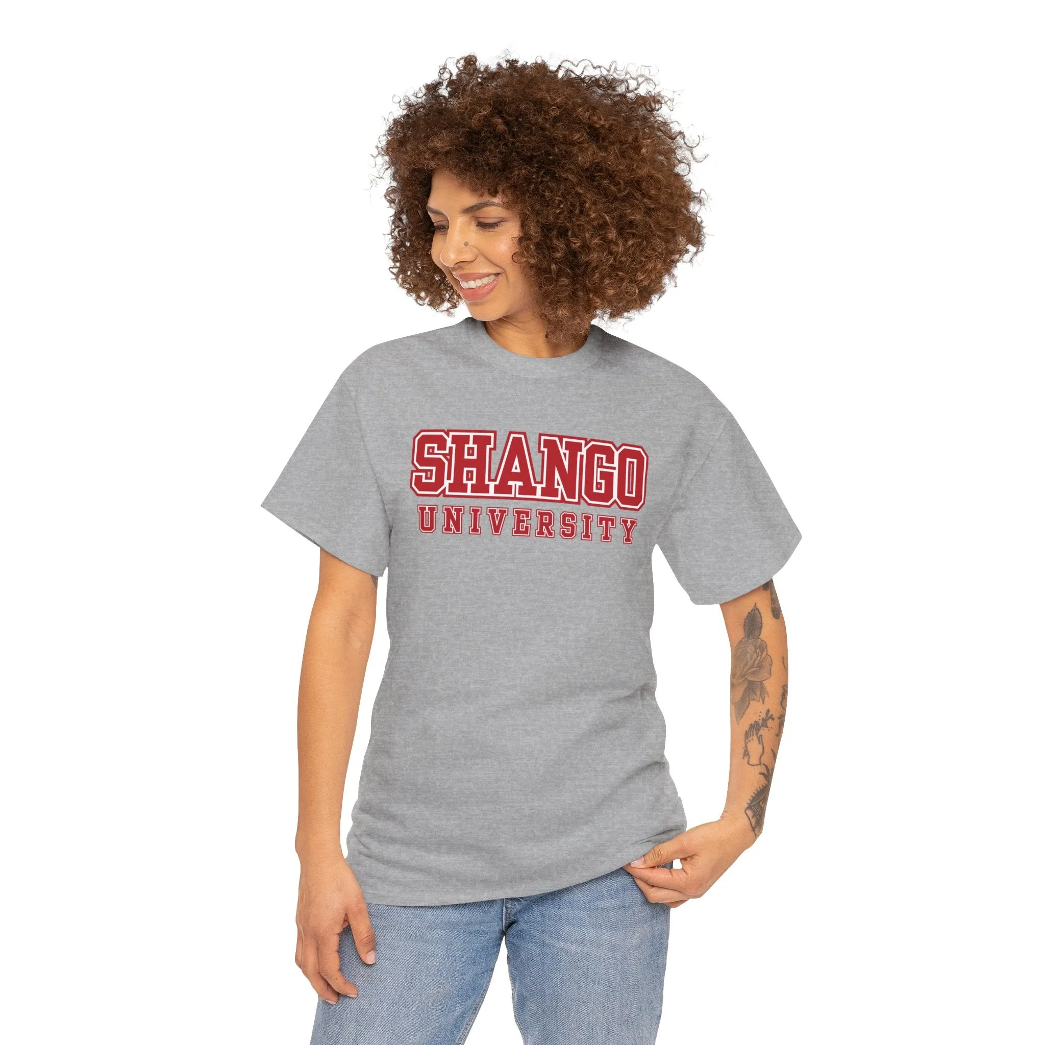 Shango University Unisex Heavy Cotton Tee - Vintage College Style T-Shirt