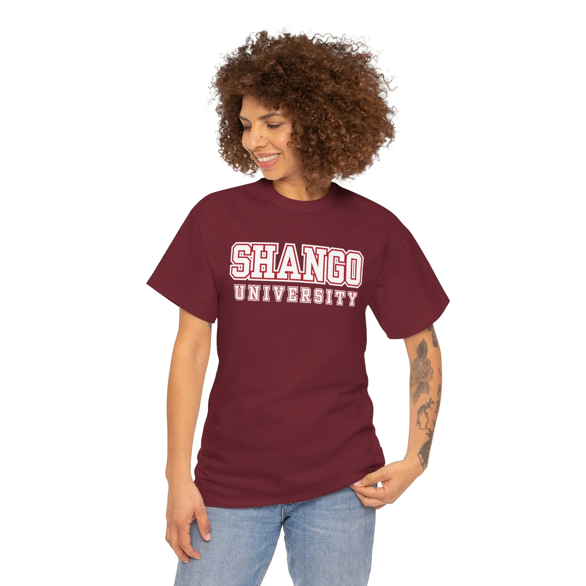 Shango University Unisex Heavy Cotton Tee - Vintage College Style T-Shirt