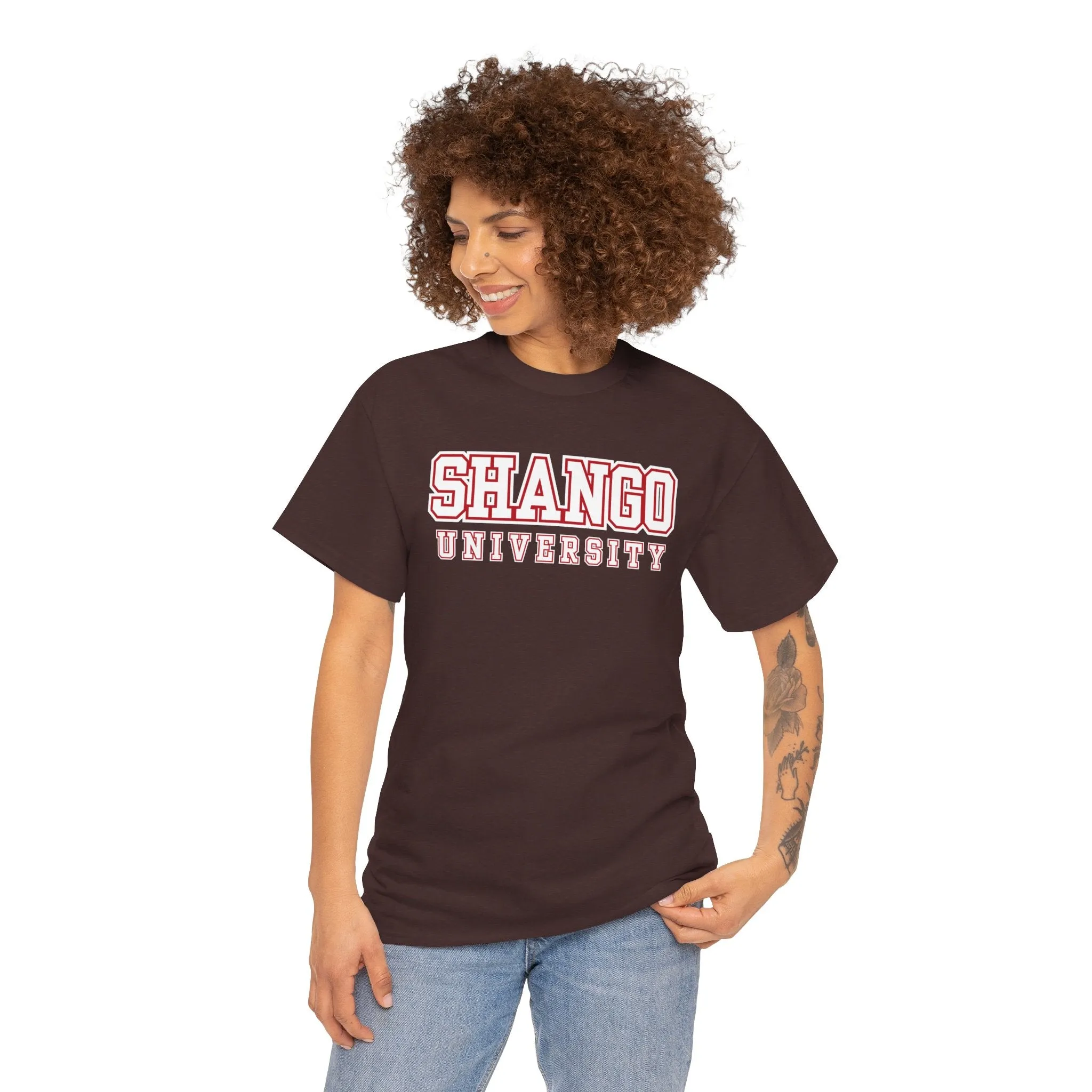 Shango University Unisex Heavy Cotton Tee - Vintage College Style T-Shirt