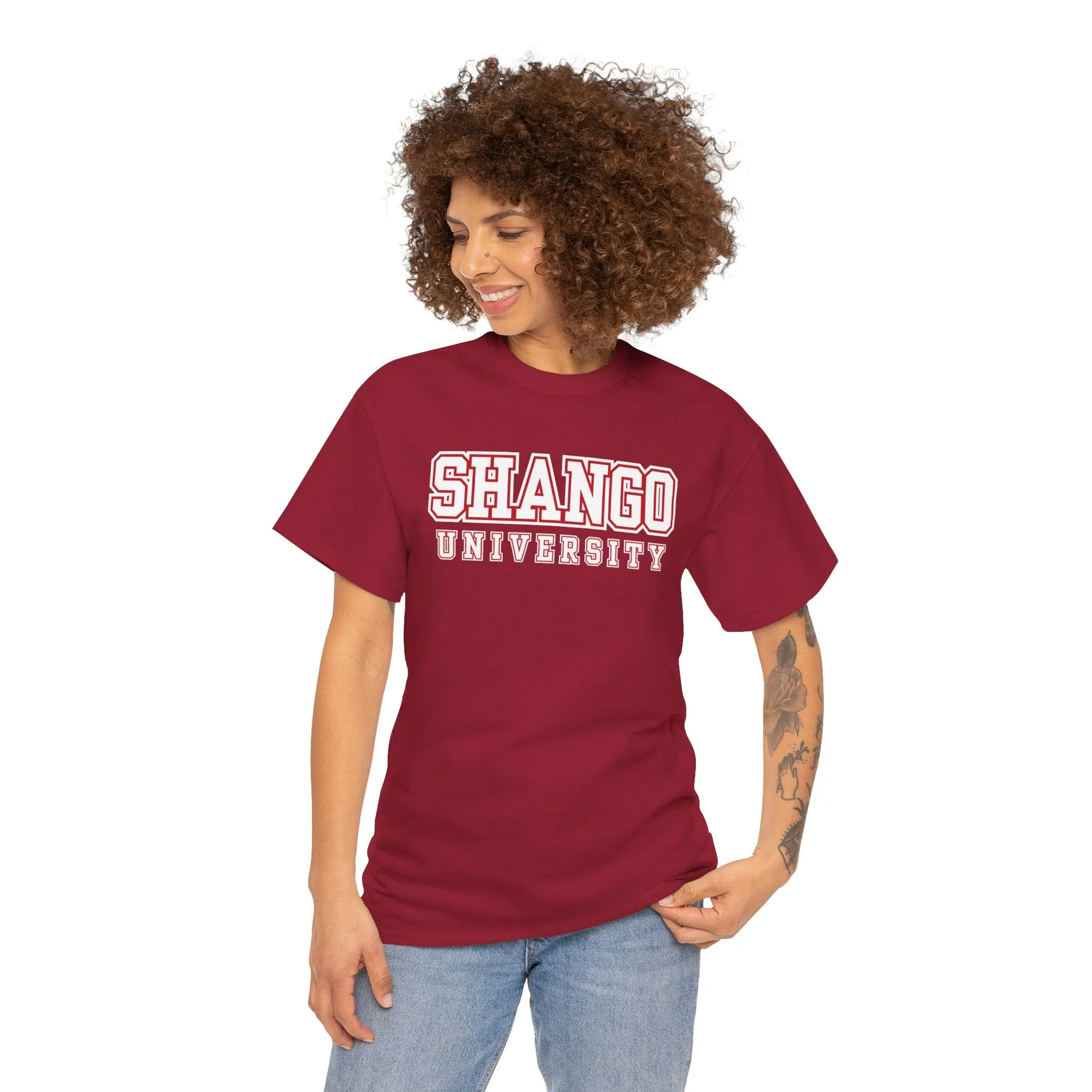 Shango University Unisex Heavy Cotton Tee - Vintage College Style T-Shirt