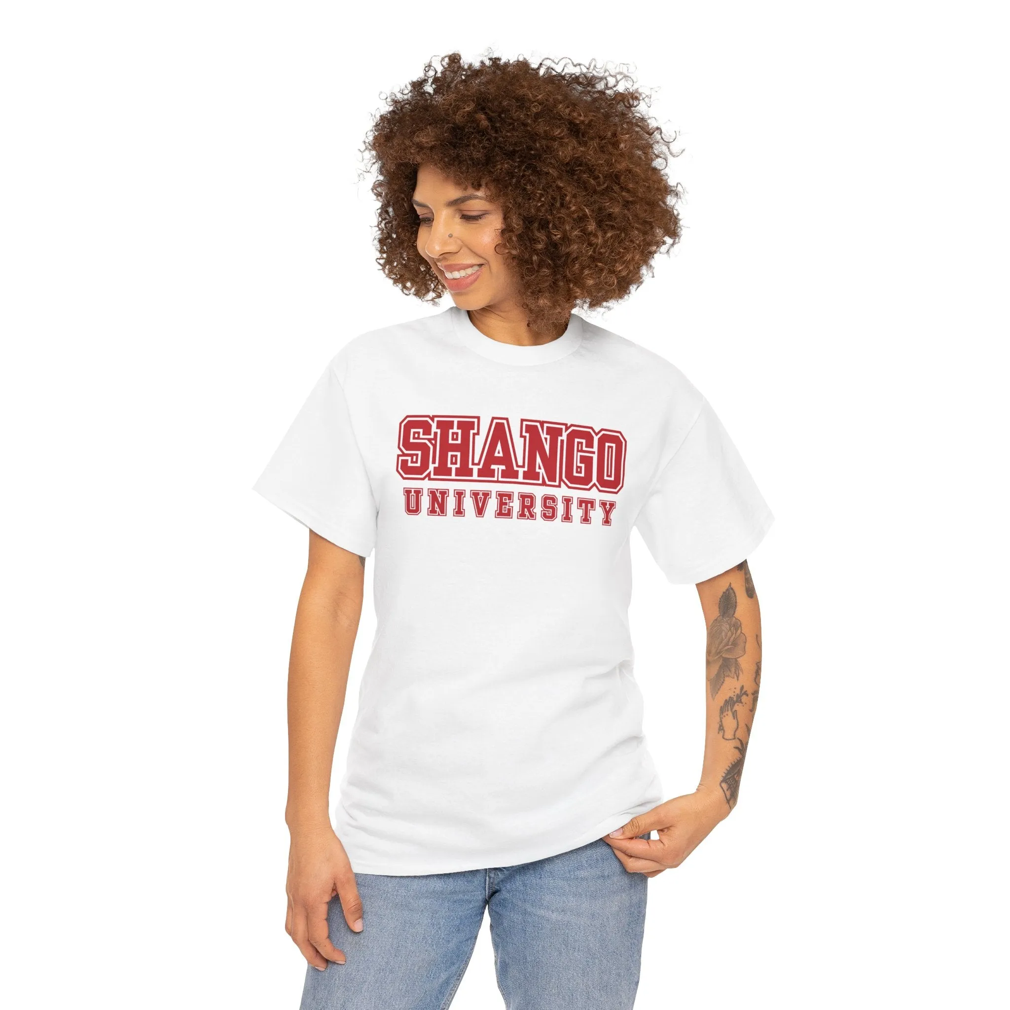 Shango University Unisex Heavy Cotton Tee - Vintage College Style T-Shirt