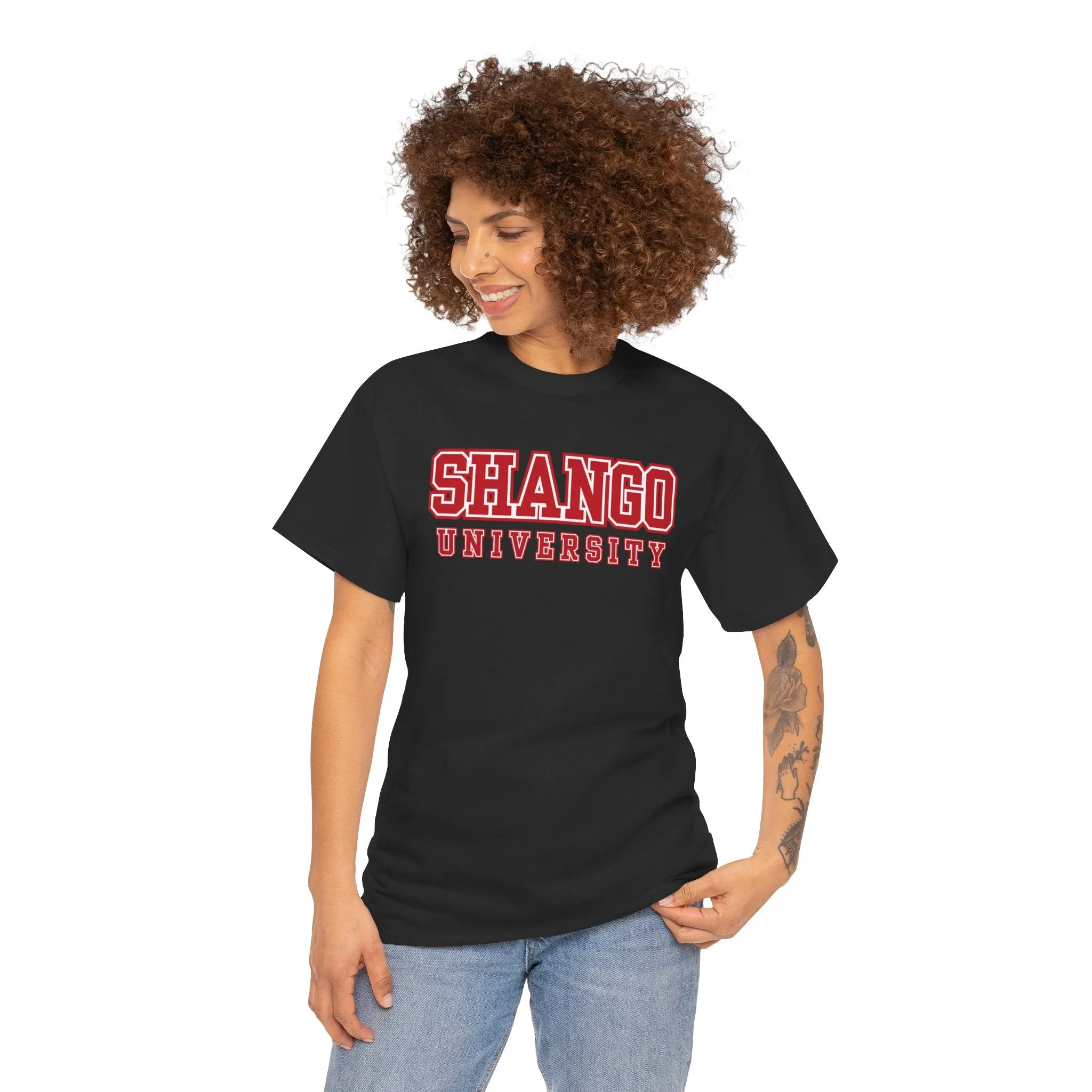 Shango University Unisex Heavy Cotton Tee - Vintage College Style T-Shirt