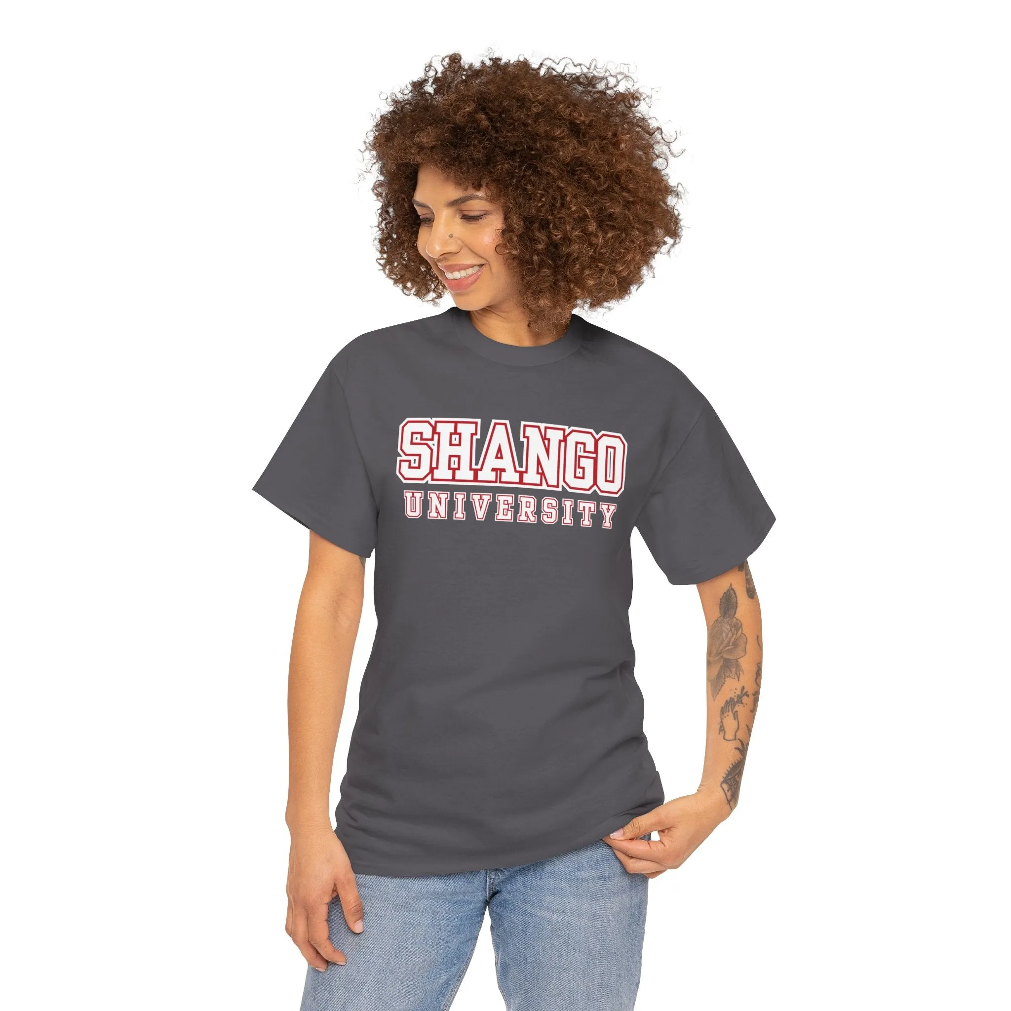 Shango University Unisex Heavy Cotton Tee - Vintage College Style T-Shirt