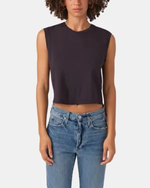 SLEEVELESS BABE TEE IN VINTAGE BLACK