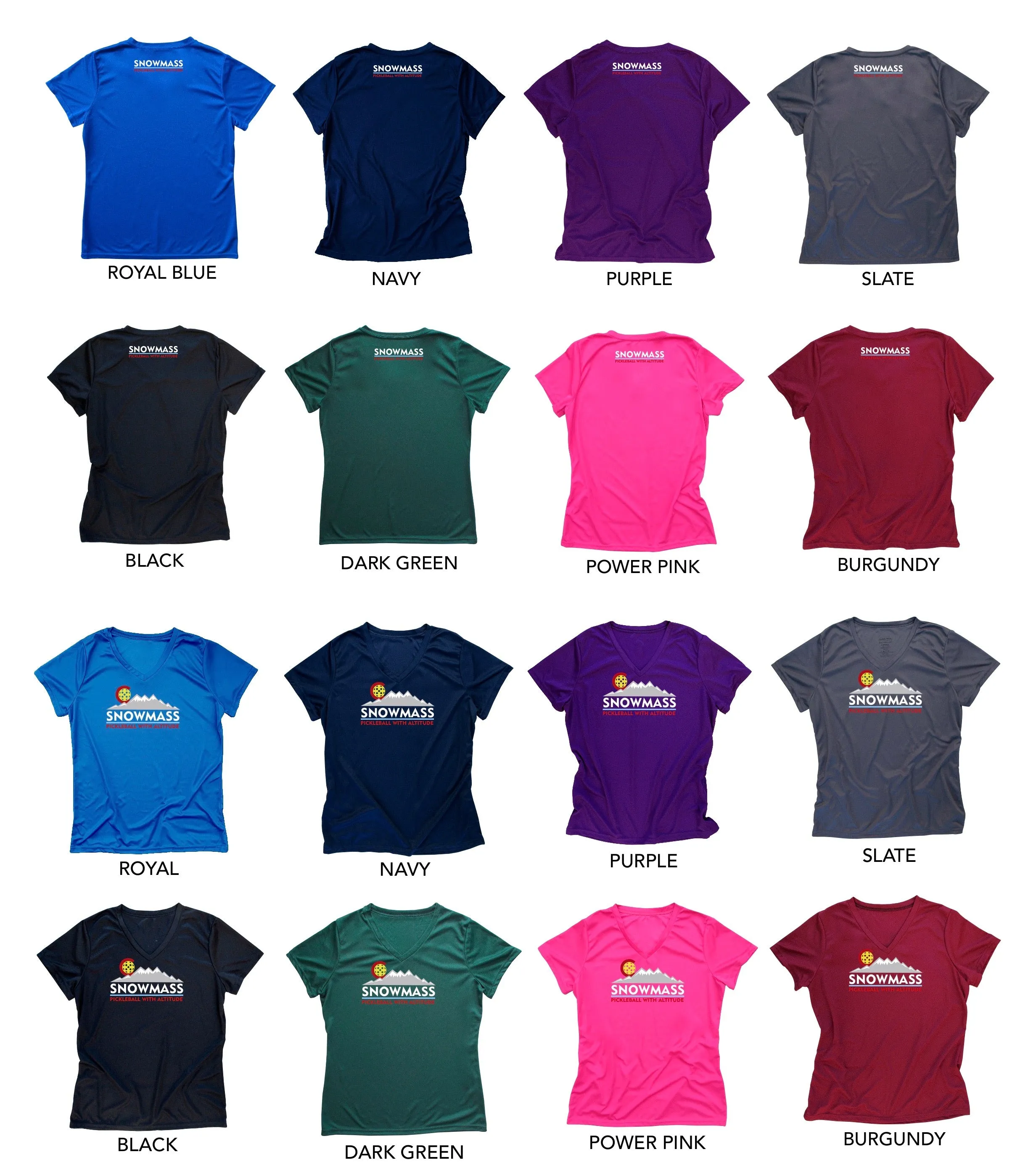 Snowmass Colorado Pickleball Performance Ladies T-Shirt - Design 2