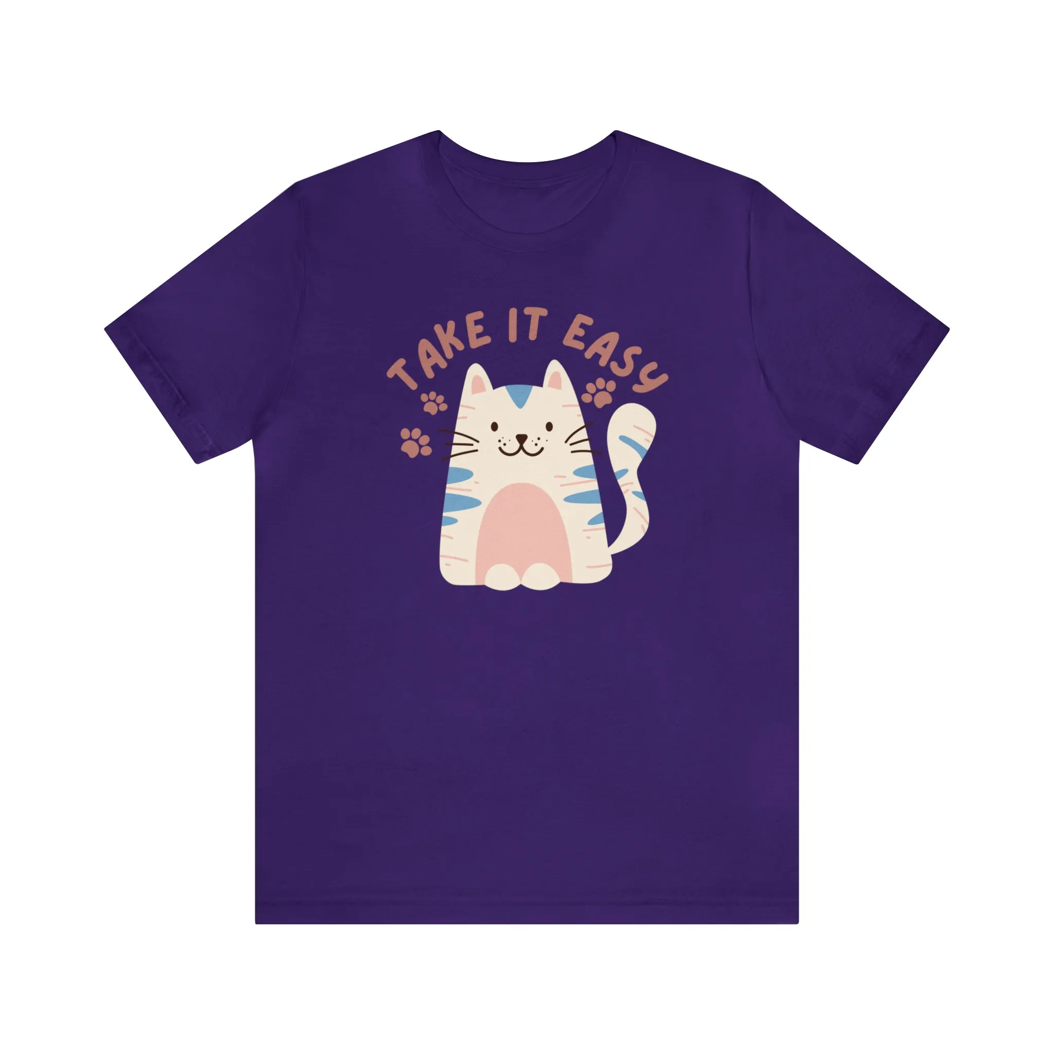 Take it Easy Cat T-Shirt | Cool Kitty Tee |  Bella Canvas 3001 Unisex |  Love my Cat Short Sleeve Tshirt