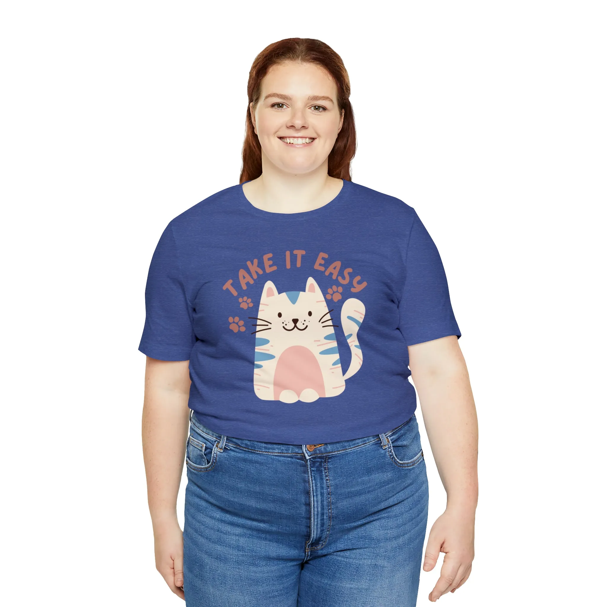 Take it Easy Cat T-Shirt | Cool Kitty Tee |  Bella Canvas 3001 Unisex |  Love my Cat Short Sleeve Tshirt