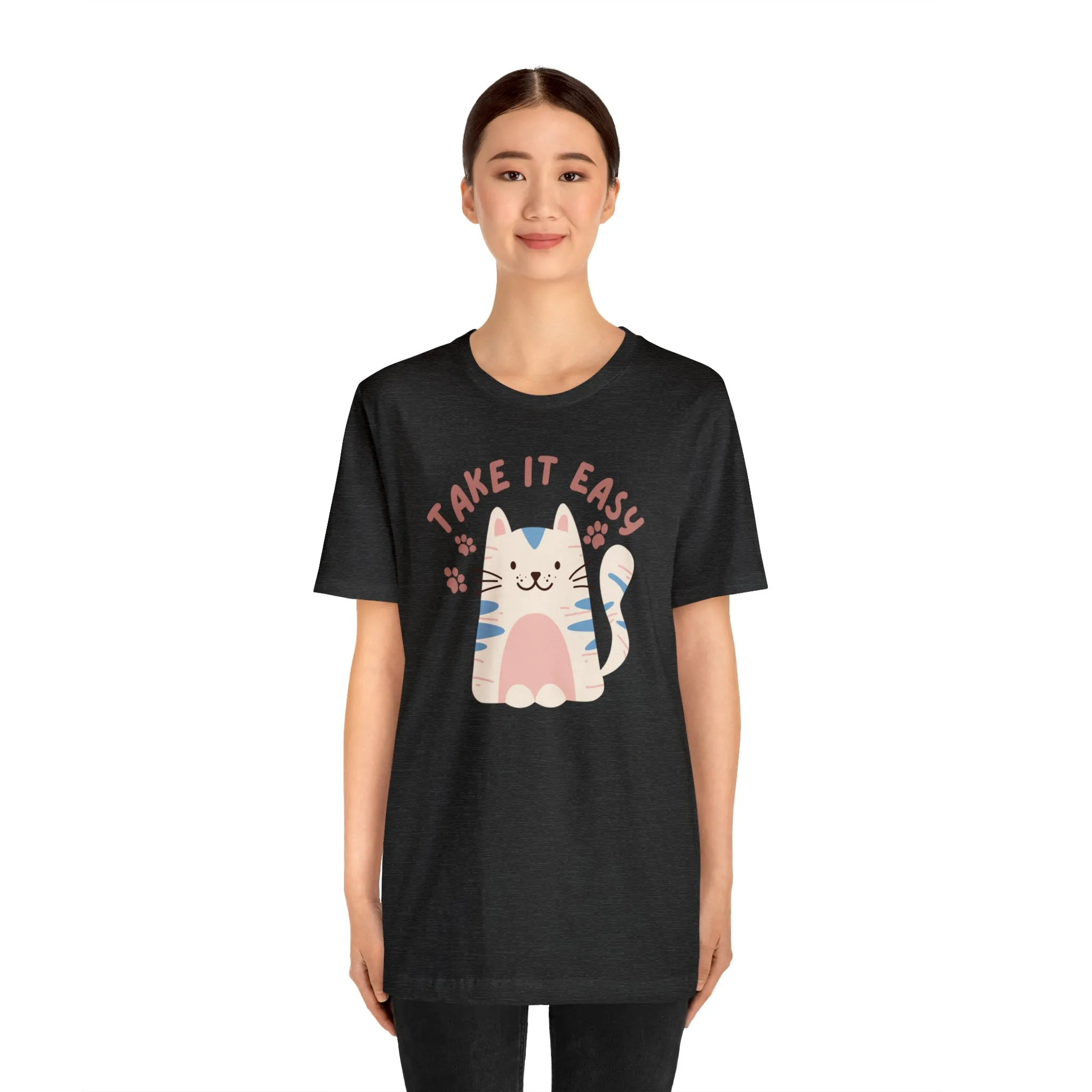 Take it Easy Cat T-Shirt | Cool Kitty Tee |  Bella Canvas 3001 Unisex |  Love my Cat Short Sleeve Tshirt