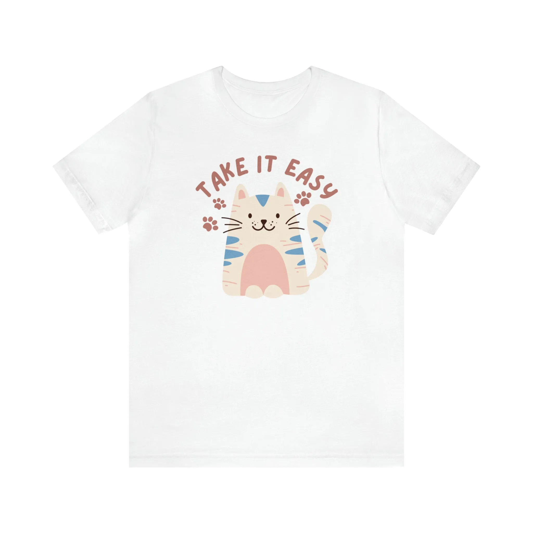 Take it Easy Cat T-Shirt | Cool Kitty Tee |  Bella Canvas 3001 Unisex |  Love my Cat Short Sleeve Tshirt