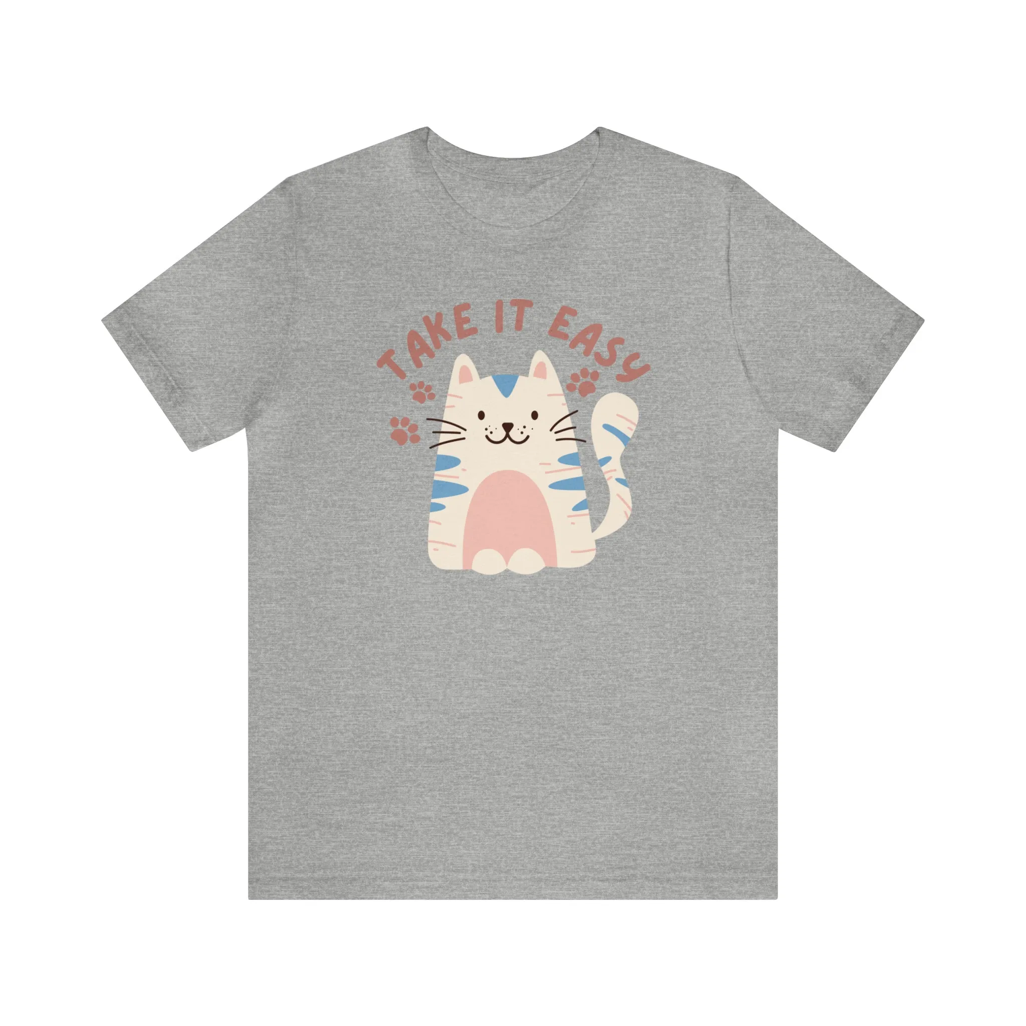 Take it Easy Cat T-Shirt | Cool Kitty Tee |  Bella Canvas 3001 Unisex |  Love my Cat Short Sleeve Tshirt