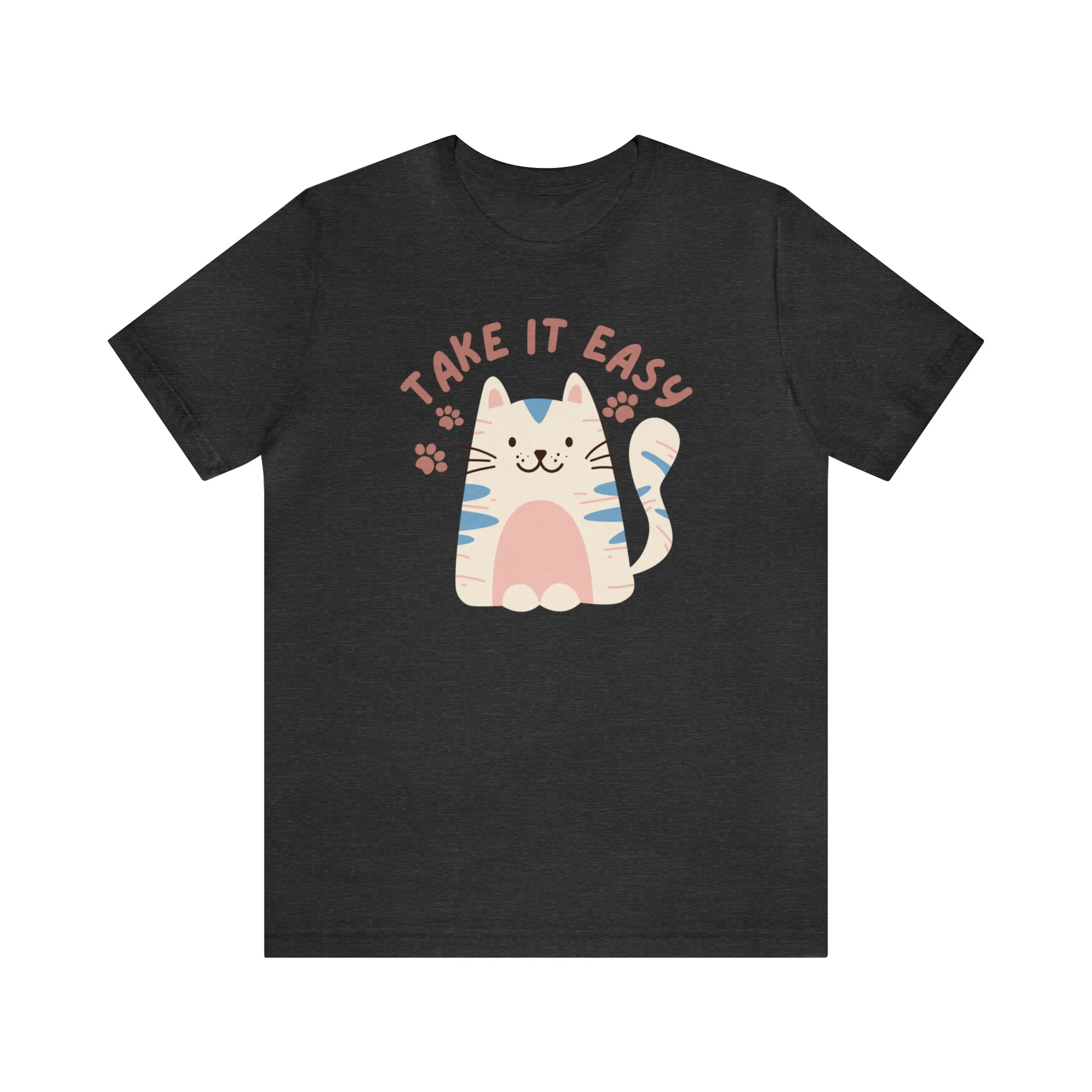 Take it Easy Cat T-Shirt | Cool Kitty Tee |  Bella Canvas 3001 Unisex |  Love my Cat Short Sleeve Tshirt