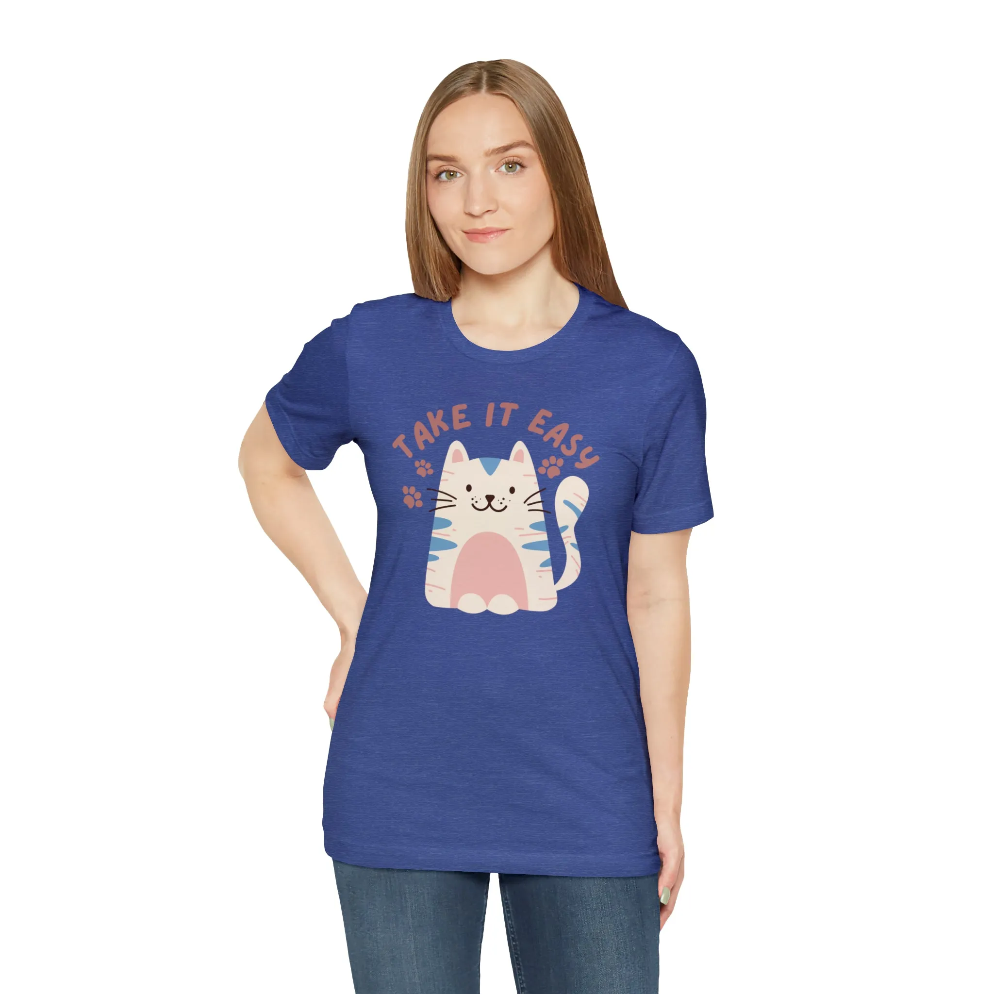 Take it Easy Cat T-Shirt | Cool Kitty Tee |  Bella Canvas 3001 Unisex |  Love my Cat Short Sleeve Tshirt