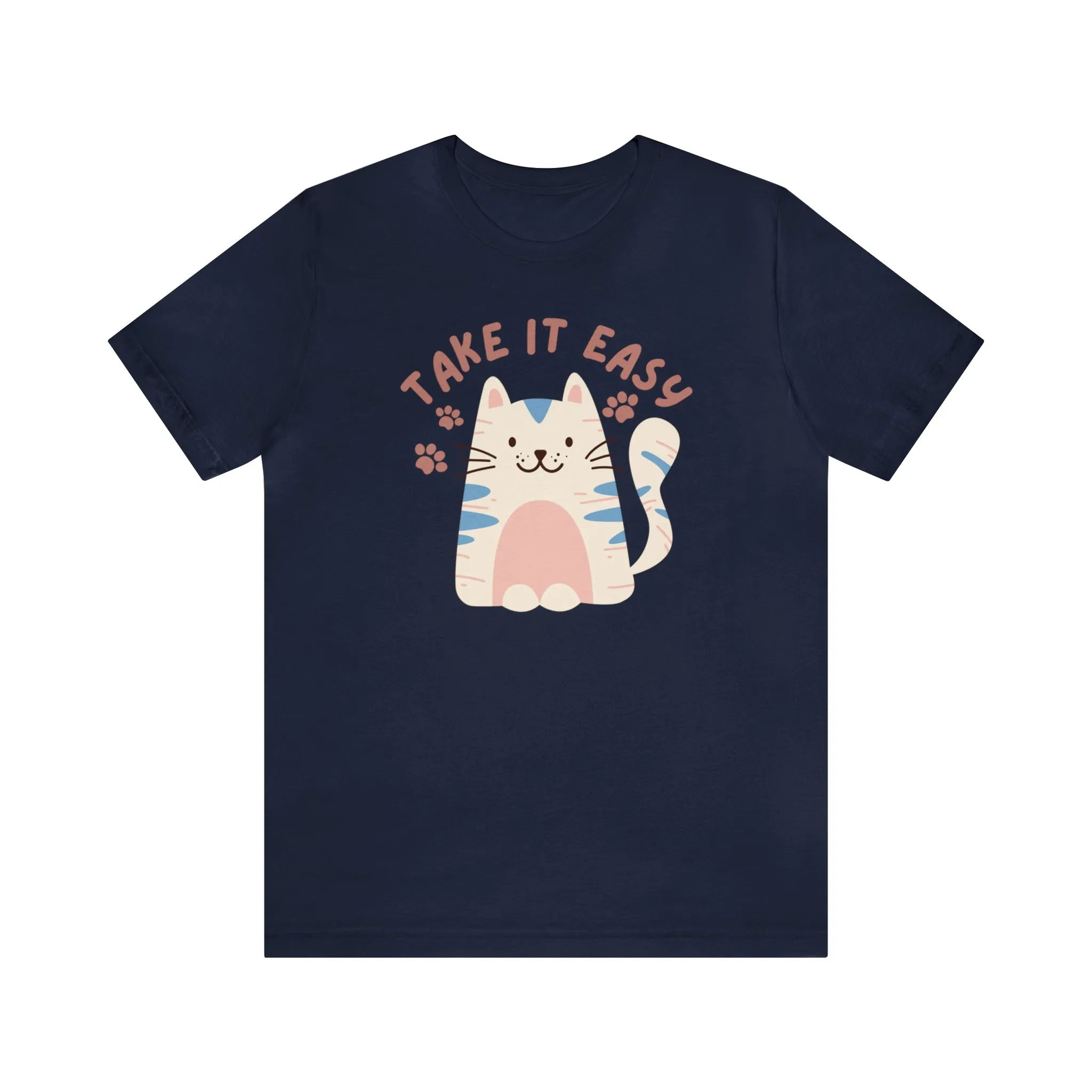 Take it Easy Cat T-Shirt | Cool Kitty Tee |  Bella Canvas 3001 Unisex |  Love my Cat Short Sleeve Tshirt