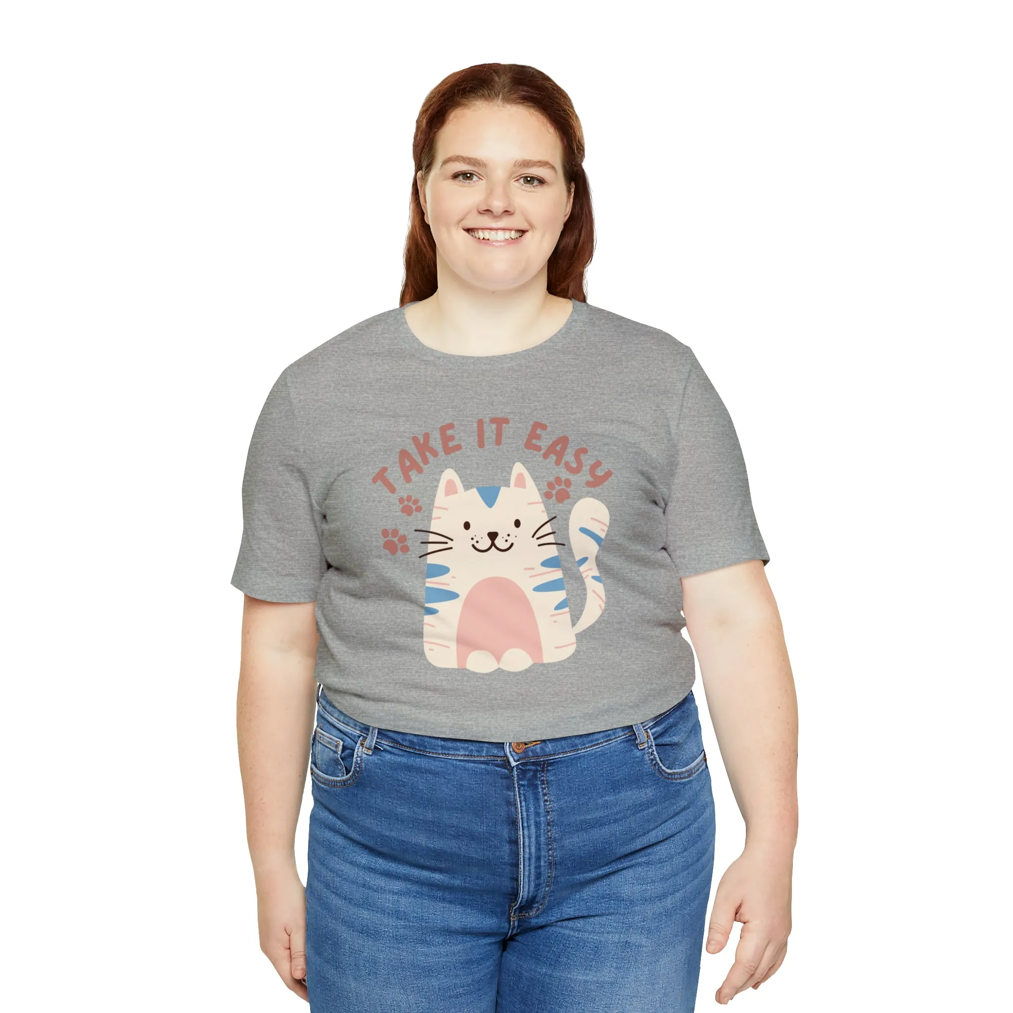 Take it Easy Cat T-Shirt | Cool Kitty Tee |  Bella Canvas 3001 Unisex |  Love my Cat Short Sleeve Tshirt
