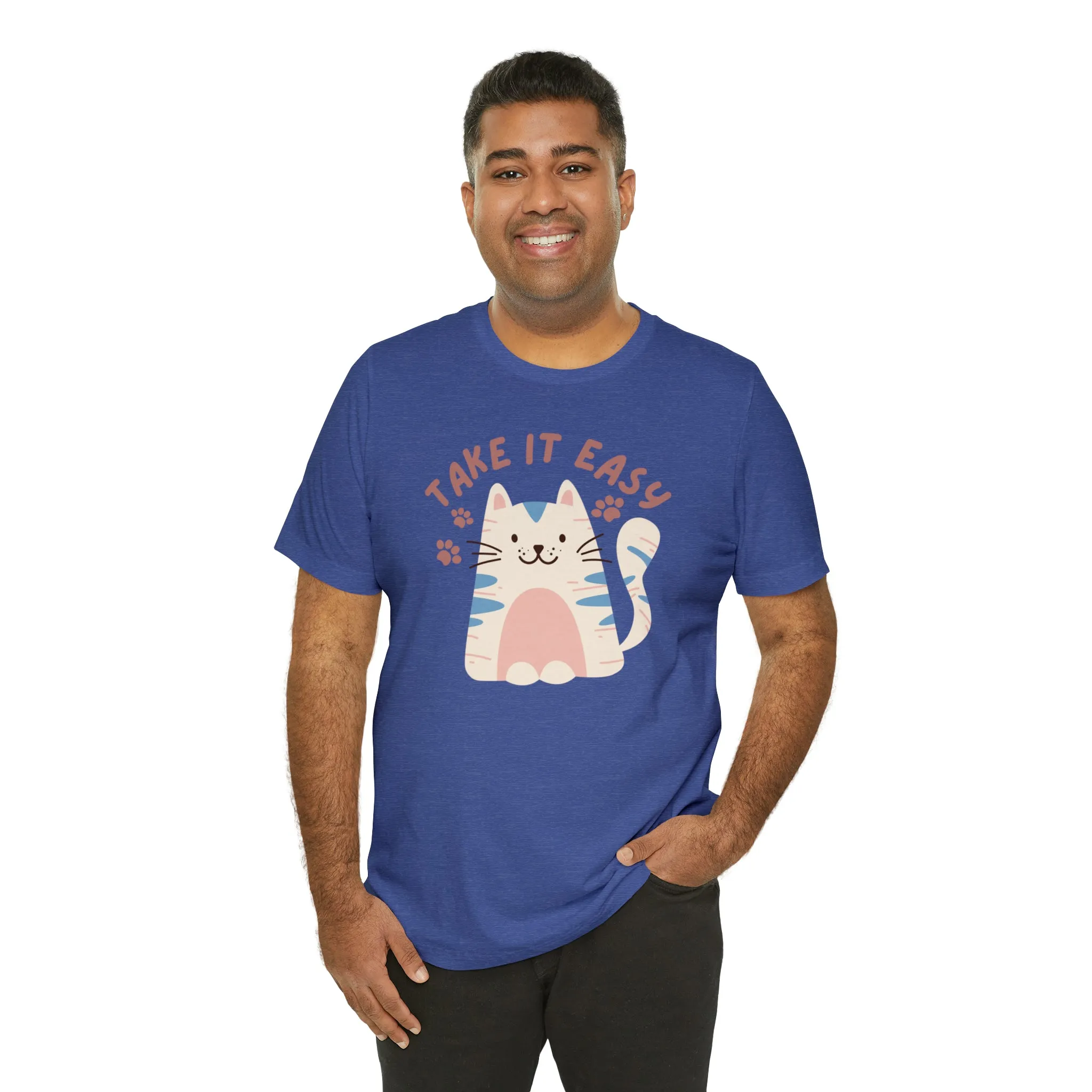 Take it Easy Cat T-Shirt | Cool Kitty Tee |  Bella Canvas 3001 Unisex |  Love my Cat Short Sleeve Tshirt