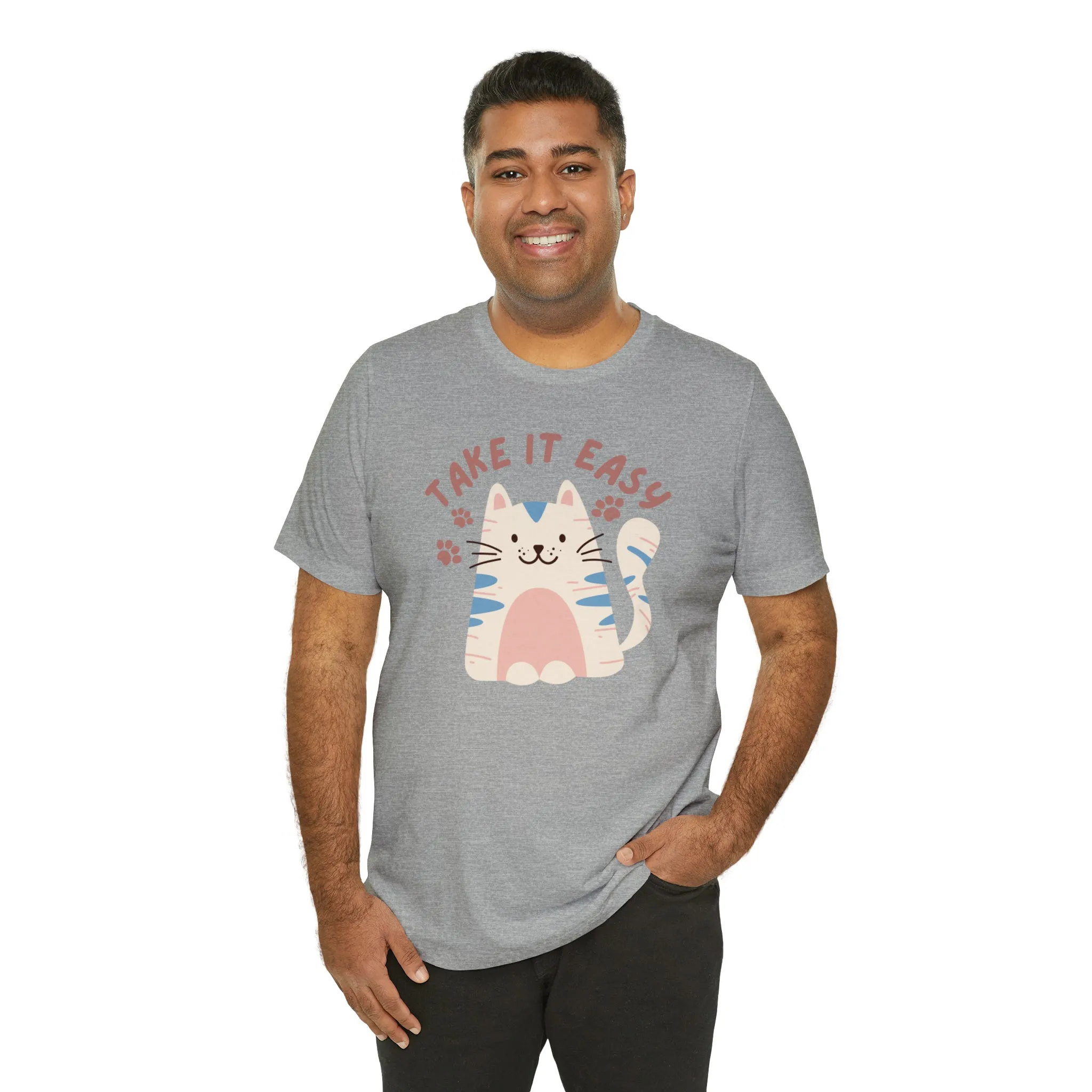 Take it Easy Cat T-Shirt | Cool Kitty Tee |  Bella Canvas 3001 Unisex |  Love my Cat Short Sleeve Tshirt