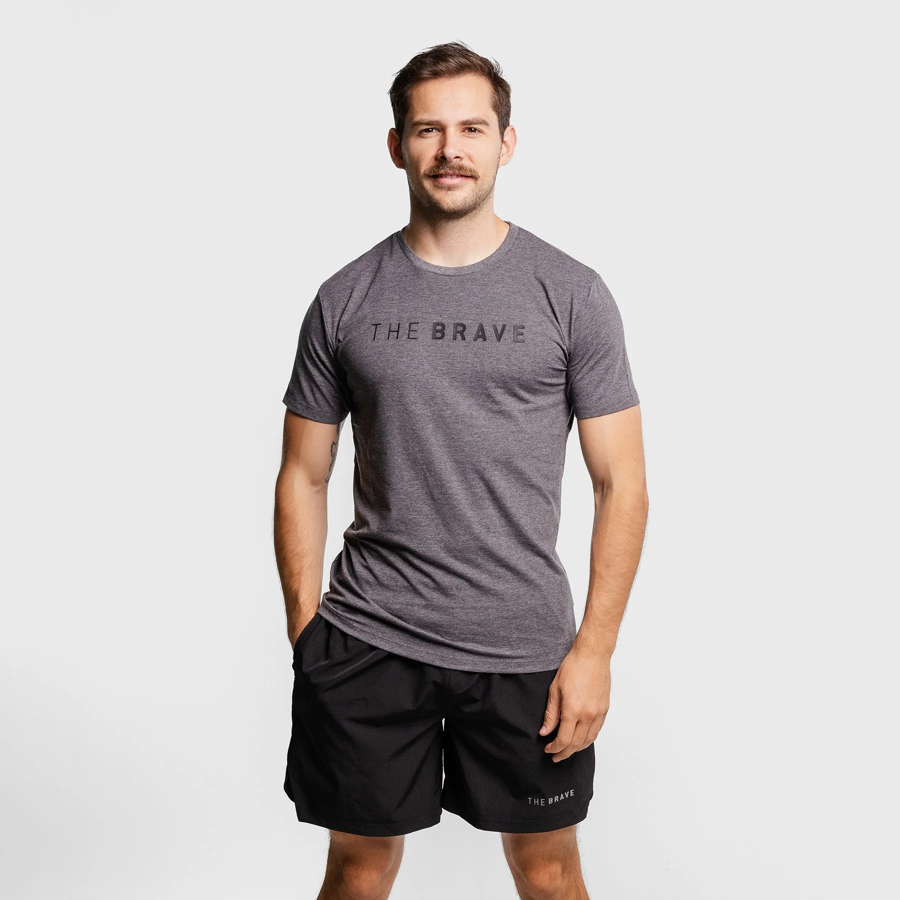 The Brave - Men's Signature T-Shirt - CHARCOAL MARLE