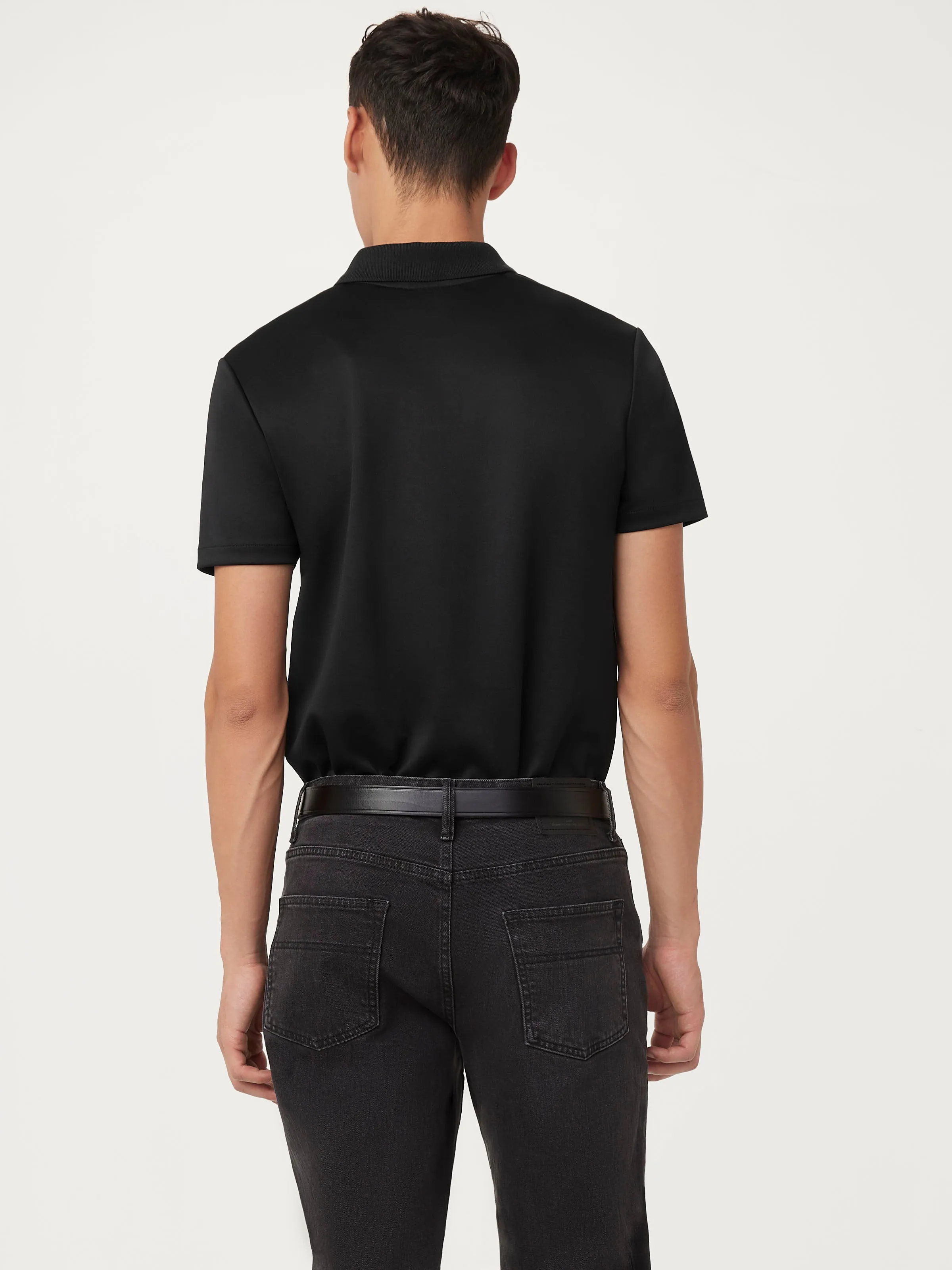 The Johnny Collar Polo in Black