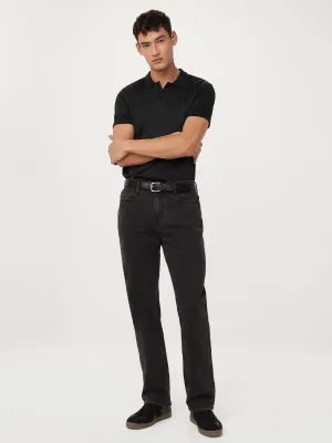 The Johnny Collar Polo in Black