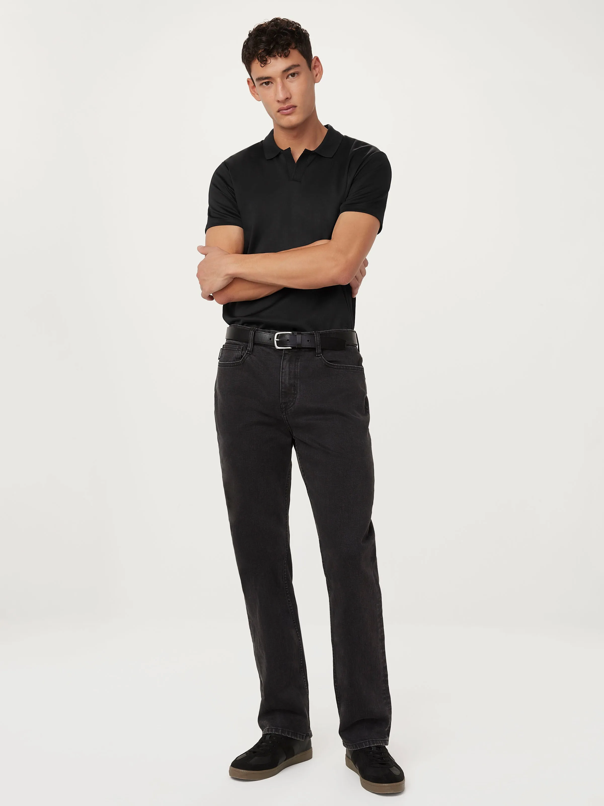 The Johnny Collar Polo in Black