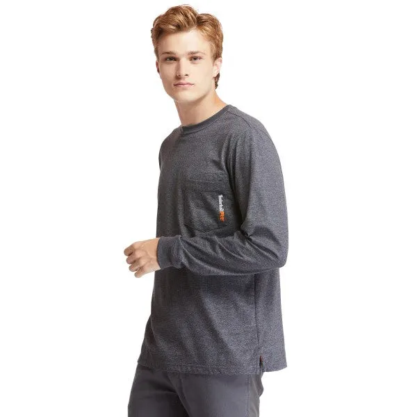 Timberland Pro Men's Base Plate Blended Long Sleeve T-Shirt - Grey - TB0A1HVN013