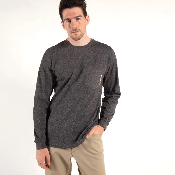 Timberland Pro Men's Base Plate Blended Long Sleeve T-Shirt - Grey - TB0A1HVN013