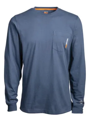 Timberland Pro Men's Base Plate Blended Long Sleeve T-Shirt - Vintage Indigo - TB0A1HVN432