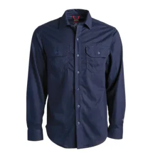 Timberland Pro Men's Flame Resistant Cotton Core Button Work Shirt - Navy - TB0A236V410
