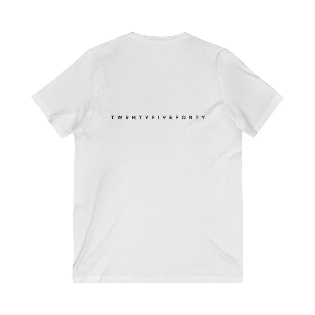 TwentyFiveForty Logo Tee - Unisex Jersey Short Sleeve V-Neck