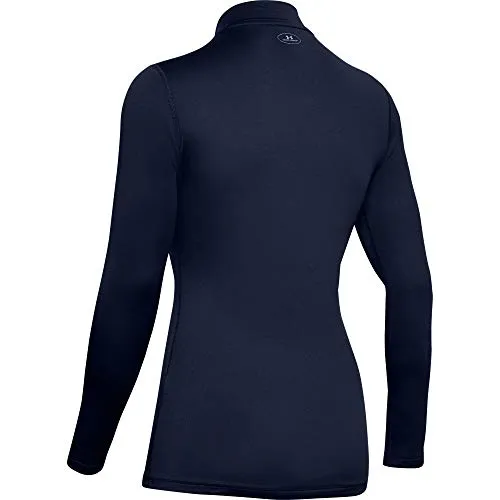Under Armour Women's ColdGear Authentics Mock, Midnight Navy/Metal, Small