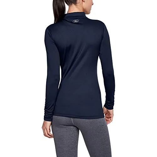Under Armour Women's ColdGear Authentics Mock, Midnight Navy/Metal, Small