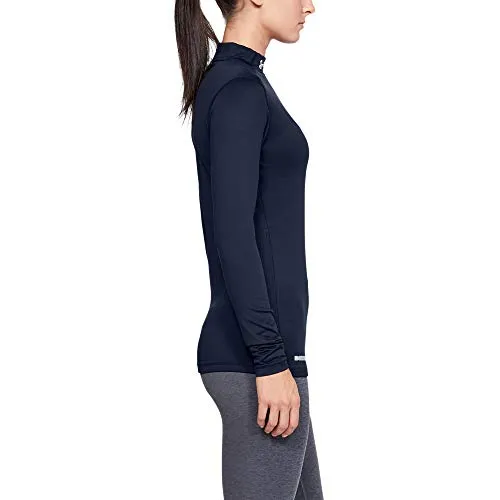 Under Armour Women's ColdGear Authentics Mock, Midnight Navy/Metal, Small