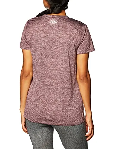 Under Armour Women's Tech V-Neck Twist Short-Sleeve T-Shirt , Ash Plum (554)/Metallic Silver, Medium