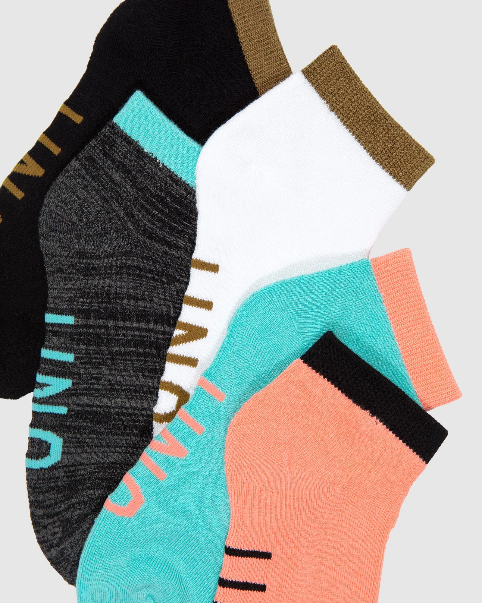 UNIT 5 Pack Ladies Bamboo Socks - Staple Lo Lux