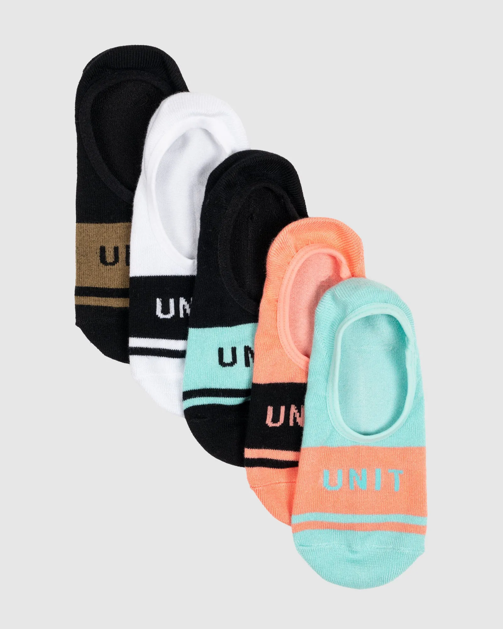 UNIT Equip Ladies Bamboo Invisible Socks - 5 Pack