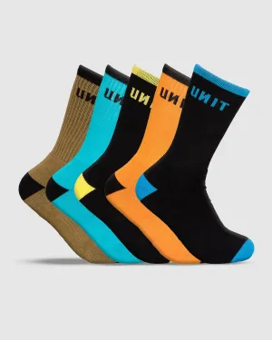 UNIT Men's React Bamboo Hi-Lux Socks - 5 Pack