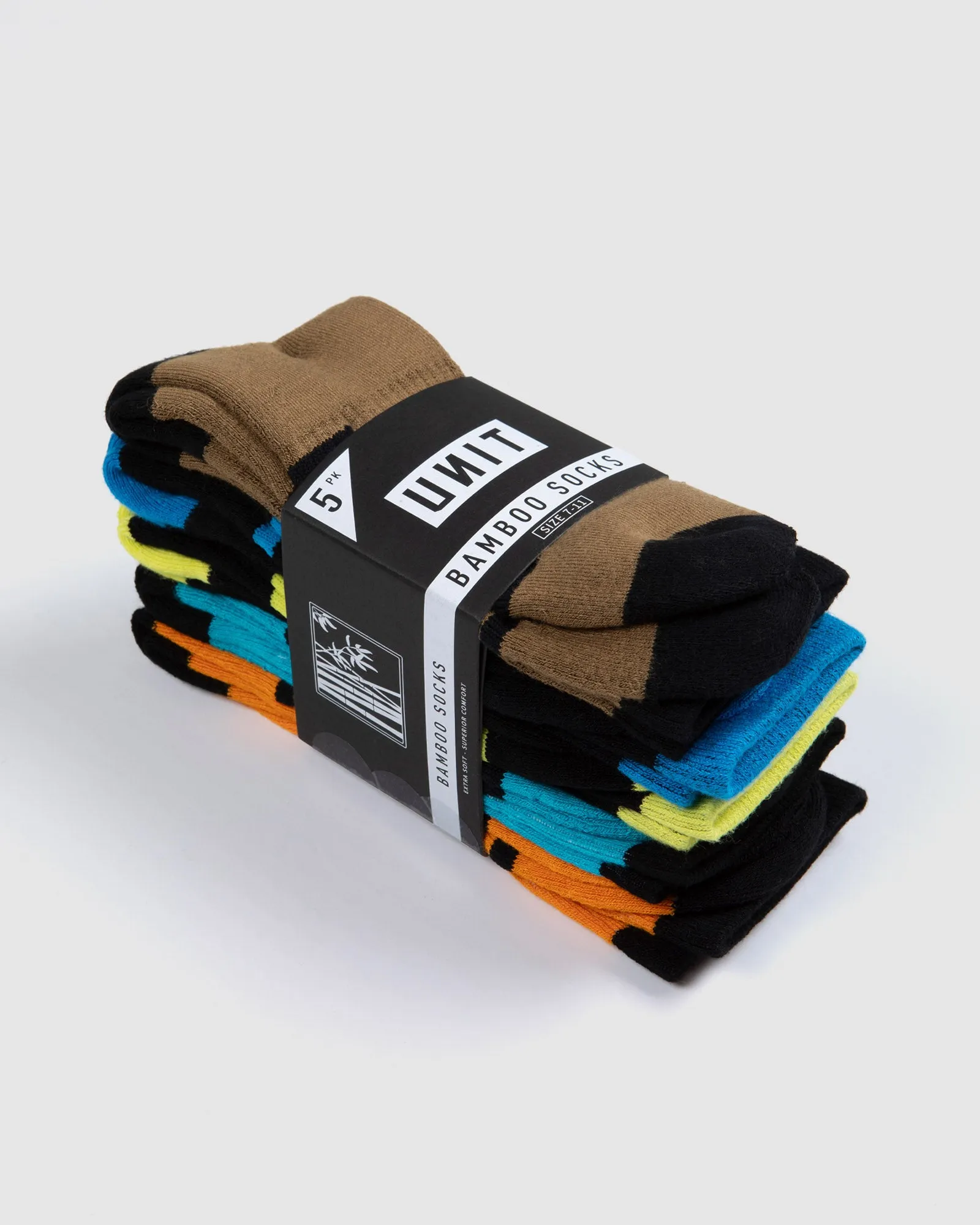 UNIT Men's React Bamboo Hi-Lux Socks - 5 Pack