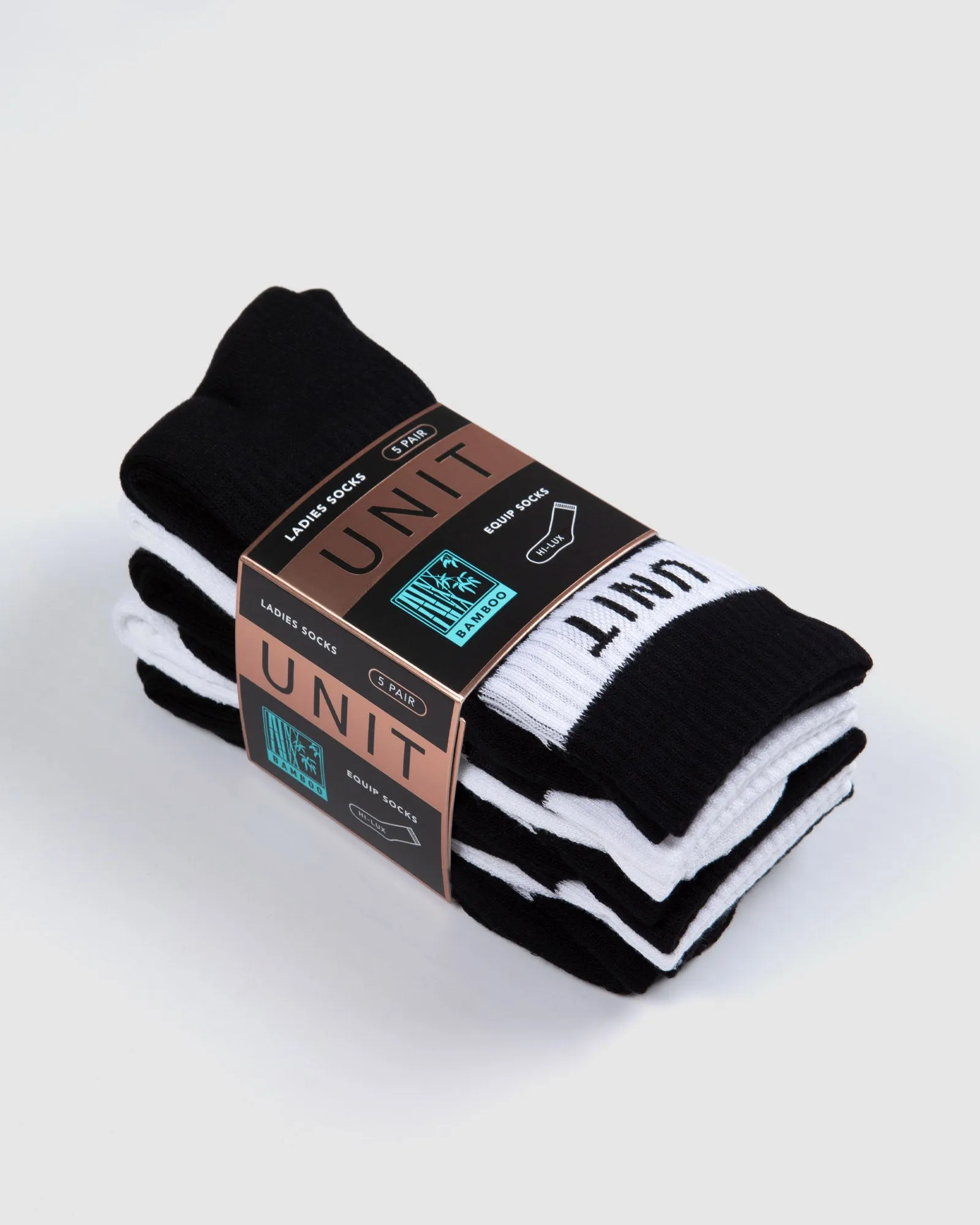 UNIT Wander Ladies Bamboo Hi-Lux Socks - 5 Pack