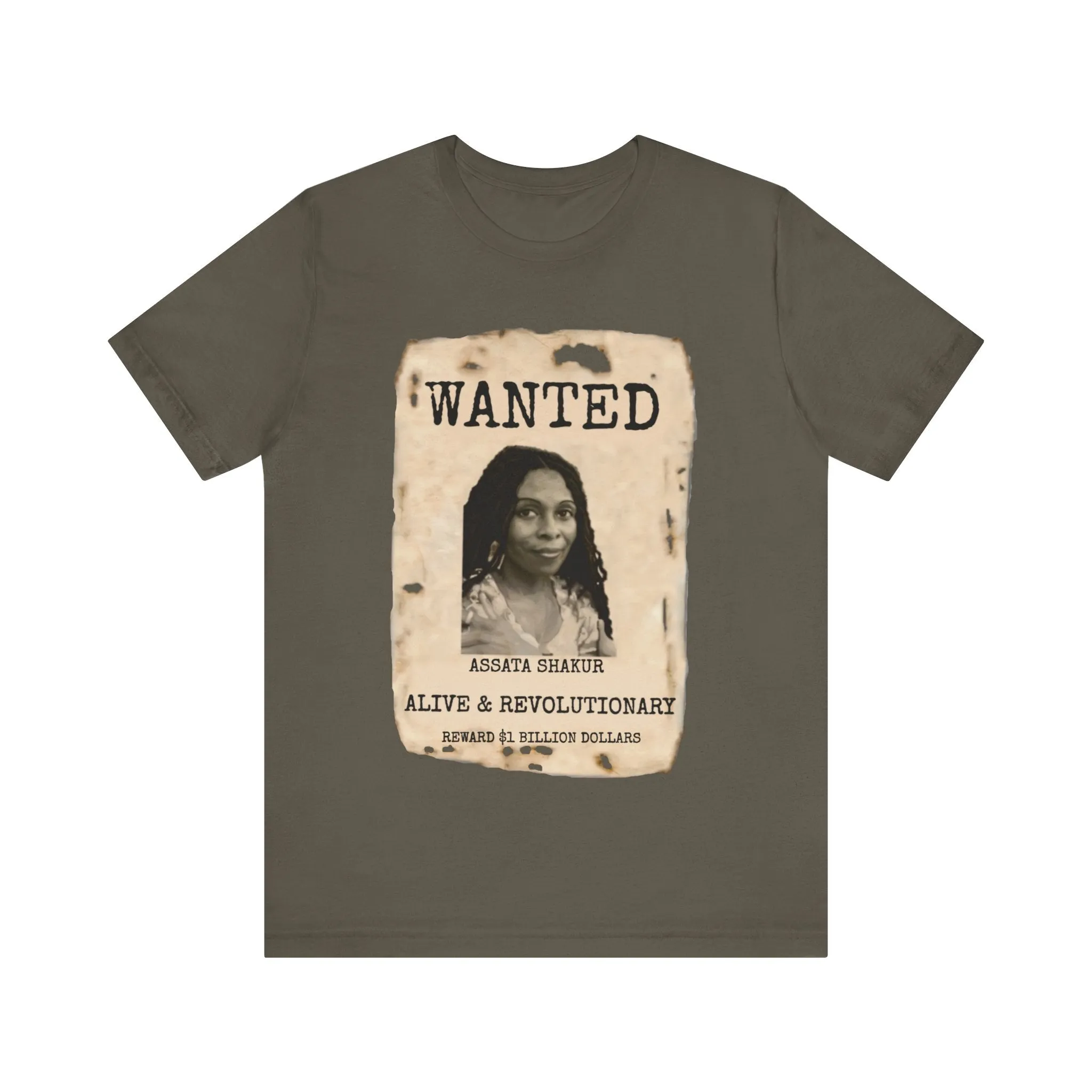 Wanted Assata Shakur: Unisex Jersey Short Sleeve Tee
