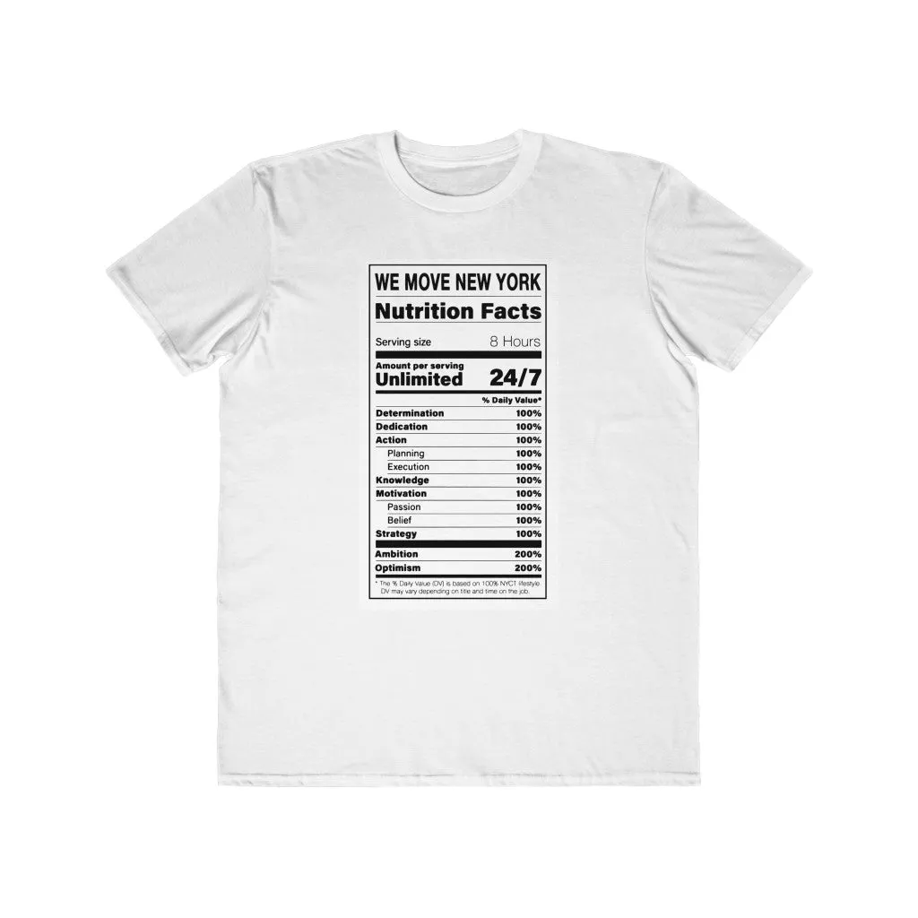 We Move New York Nutrition Facts Tee