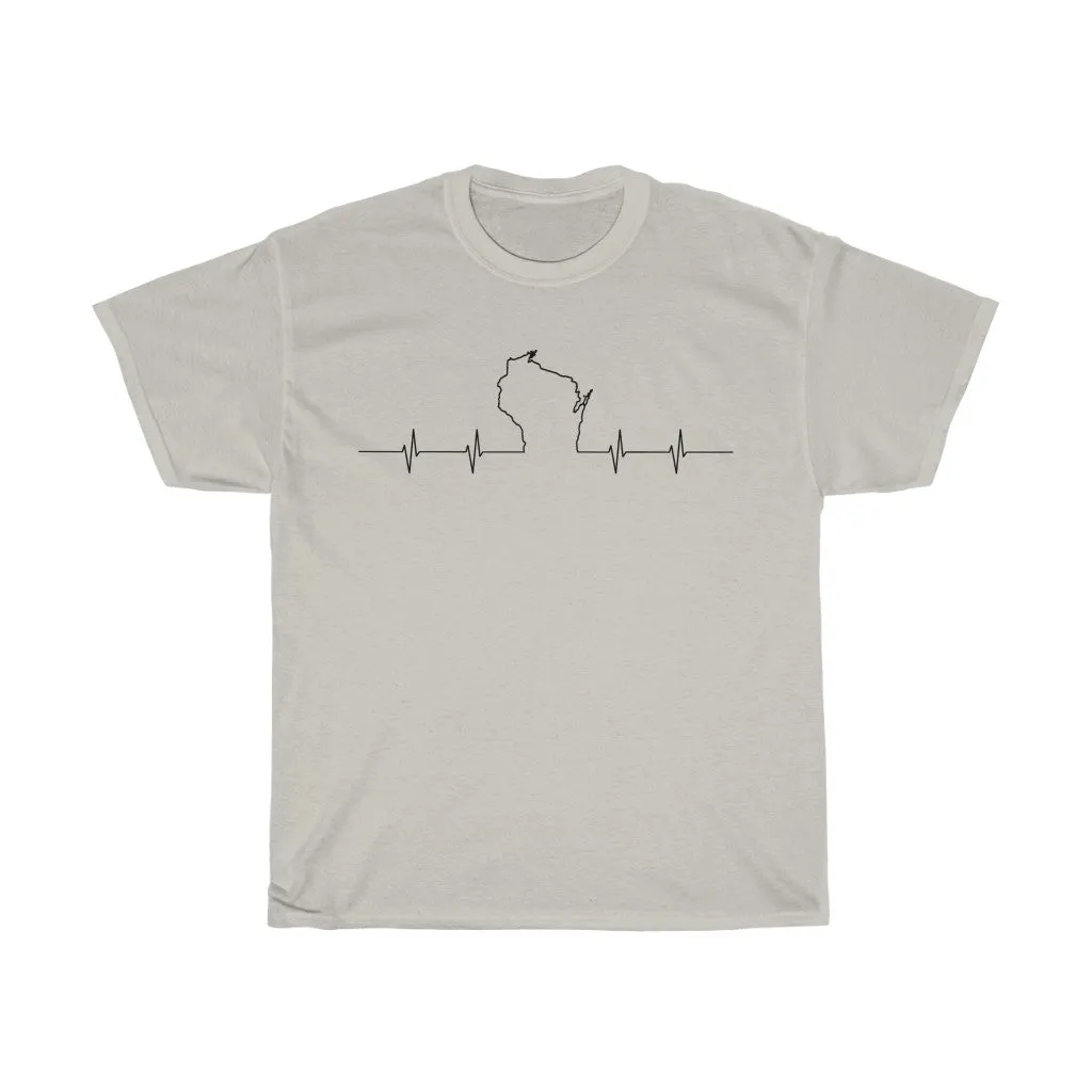Wisconsin Heartbeat I love Wisconsin T-Shirt