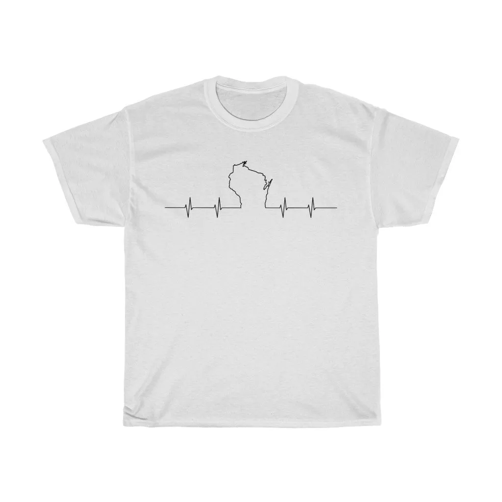 Wisconsin Heartbeat I love Wisconsin T-Shirt