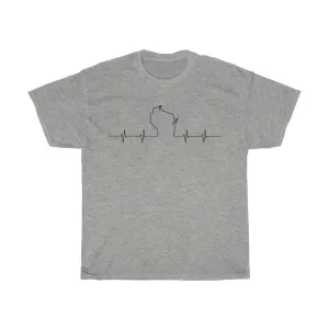 Wisconsin Heartbeat I love Wisconsin T-Shirt