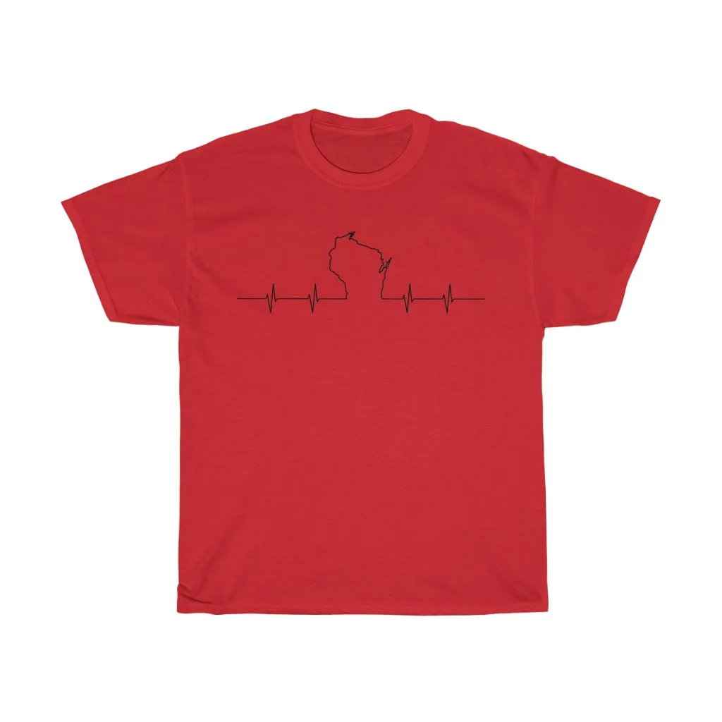Wisconsin Heartbeat I love Wisconsin T-Shirt