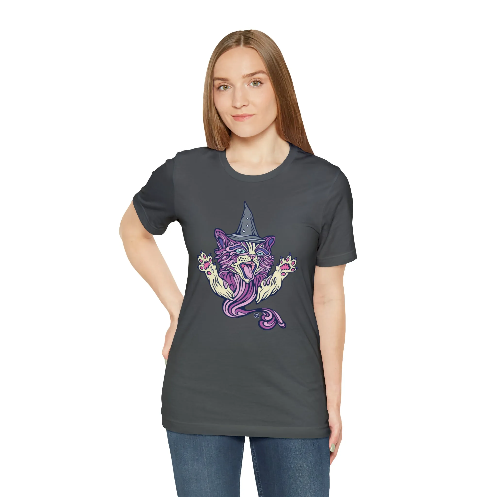 Witch Kitty (PURP) by Chaya Av Unisex Short Sleeve T-Shirt DTG (16 Colors Available)