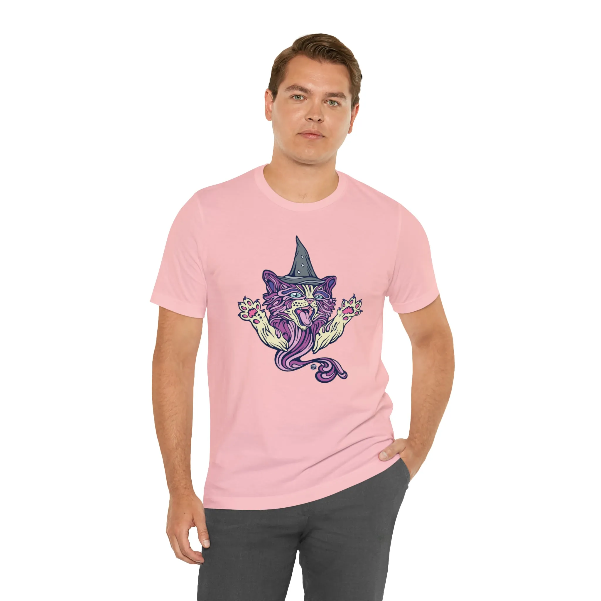 Witch Kitty (PURP) by Chaya Av Unisex Short Sleeve T-Shirt DTG (16 Colors Available)