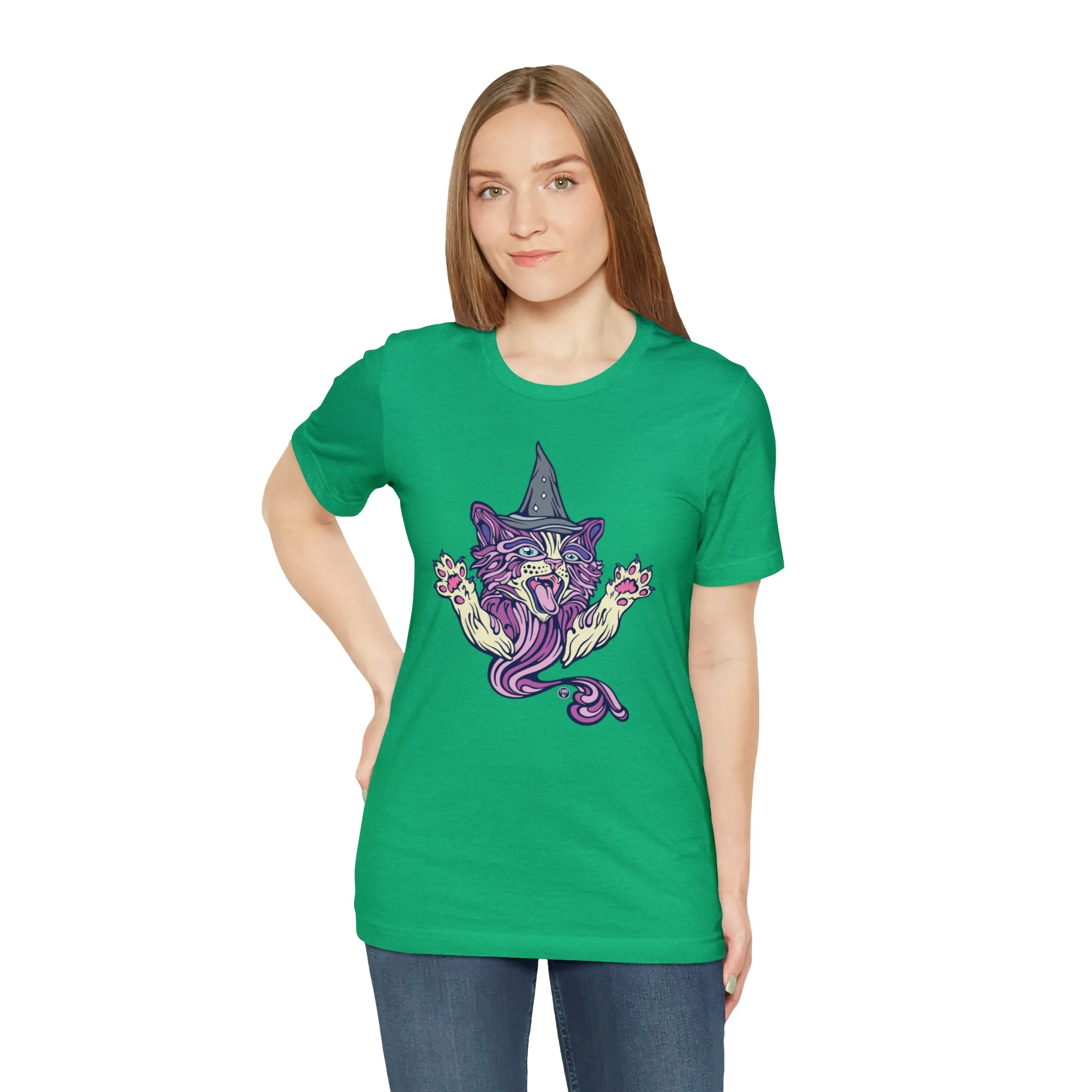 Witch Kitty (PURP) by Chaya Av Unisex Short Sleeve T-Shirt DTG (16 Colors Available)
